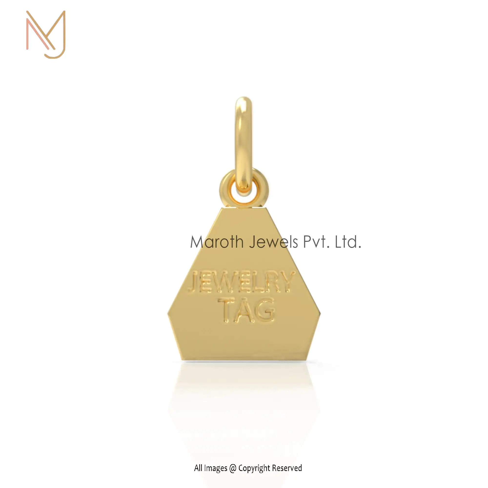 925 Silver Yellow Gold Plated Tag Pendant Jewelry Manufacturer