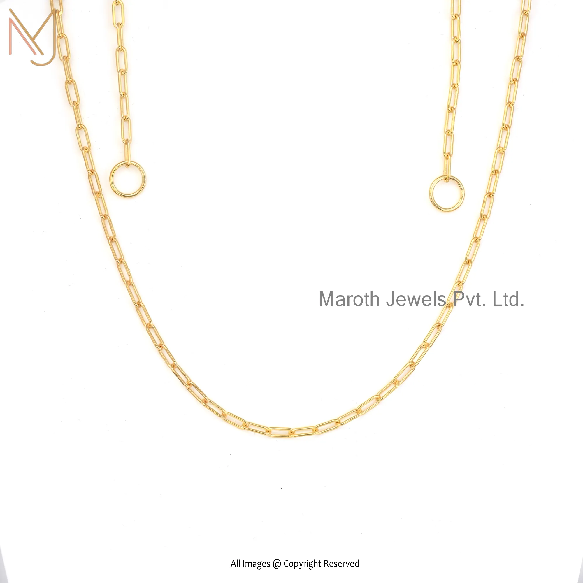 Private Label 14K Yellow Gold Cable Link Chain