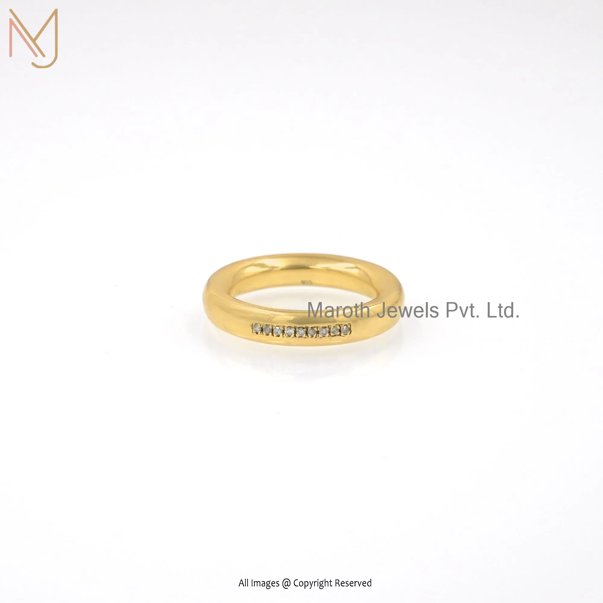 14K Yellow Gold Diamond Band Ring Manufacturer