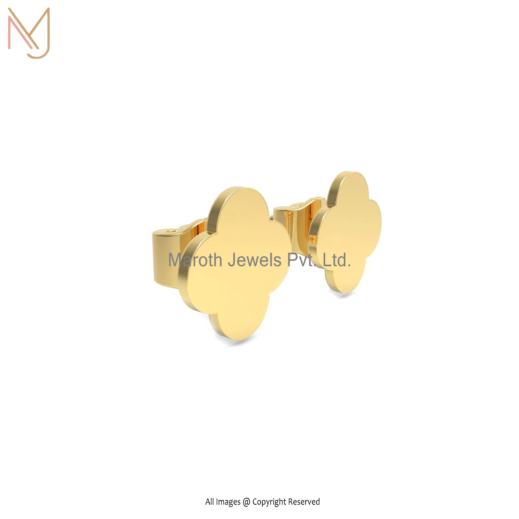 Wholesale 925 Silver Yellow Gold Plated Stud Earring Jewelry