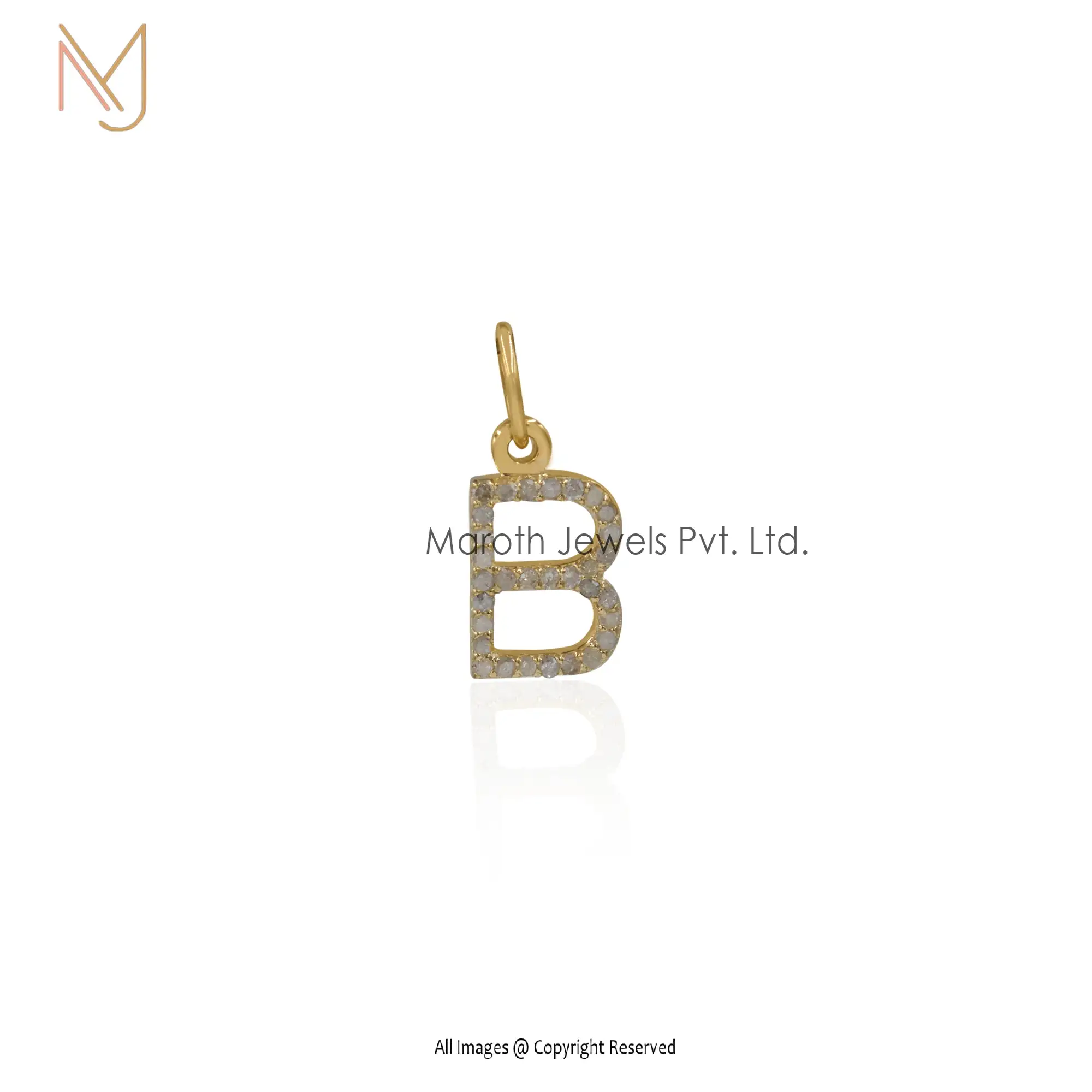 Private Lable 925 Silver Yellow Gold Plated Emerald Letter M Charm Pendant Jewelry