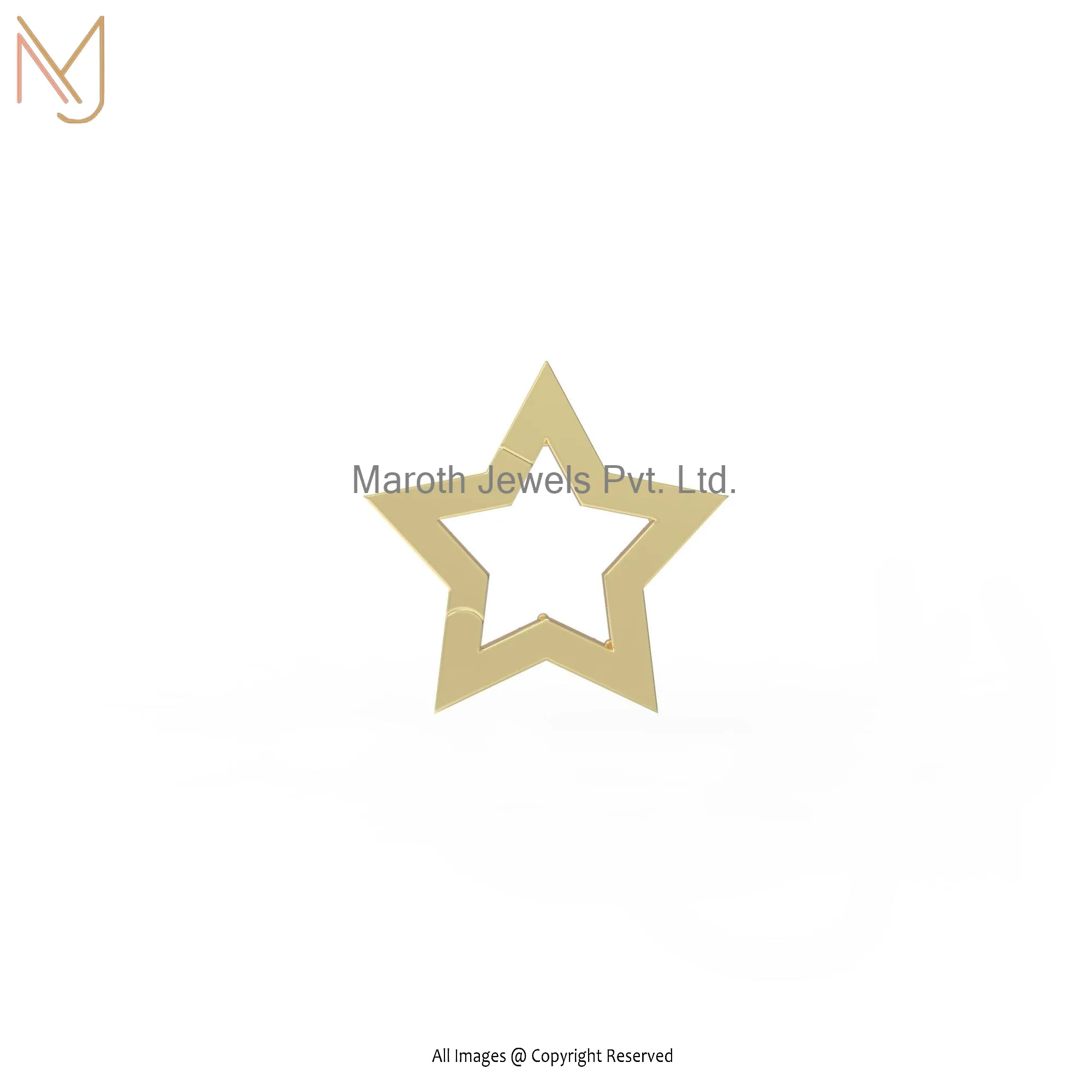 925 Silver Yellow Gold Plain Star Enhancer Jewelry Manufacturer