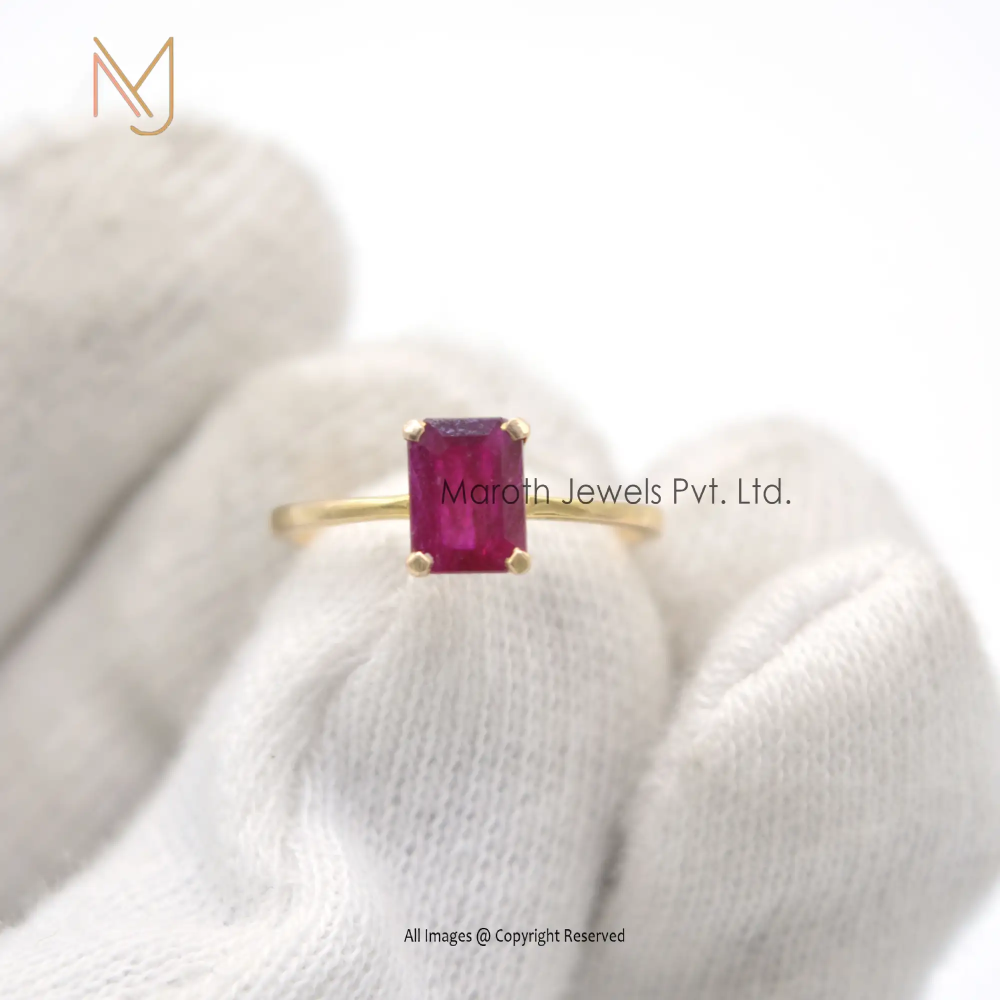 Wholesale 925 Silver Ruby Gemstone Wedding Ring Jewelry