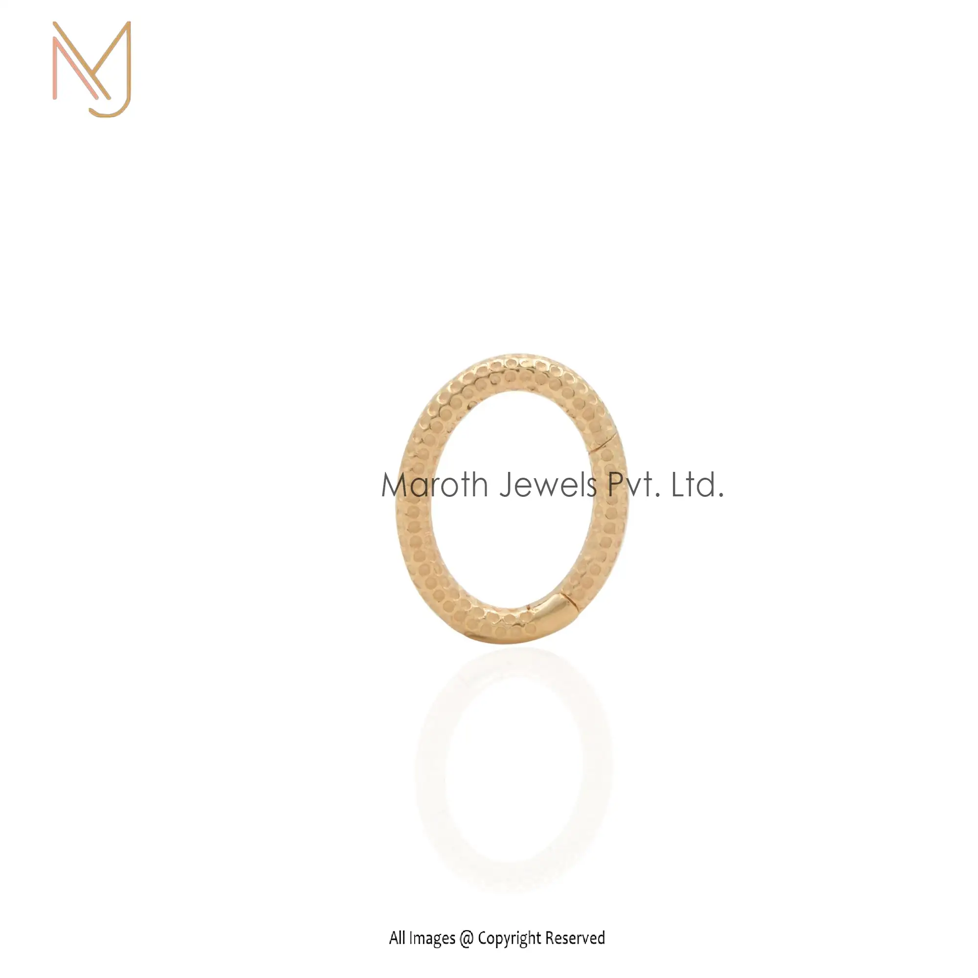 Private Label 14k Yellow Gold Dotted Oval Enhancer