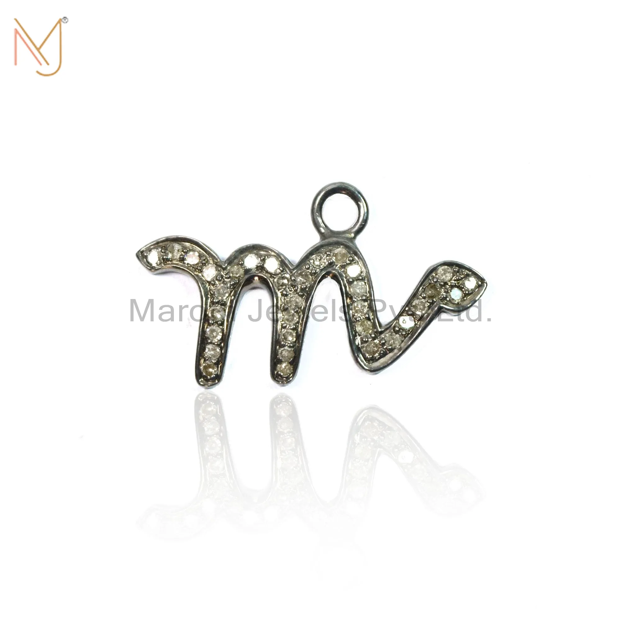 Wholesale 925 Silver Black Rhodium Plated Diamond Snake Pendant Jewelry