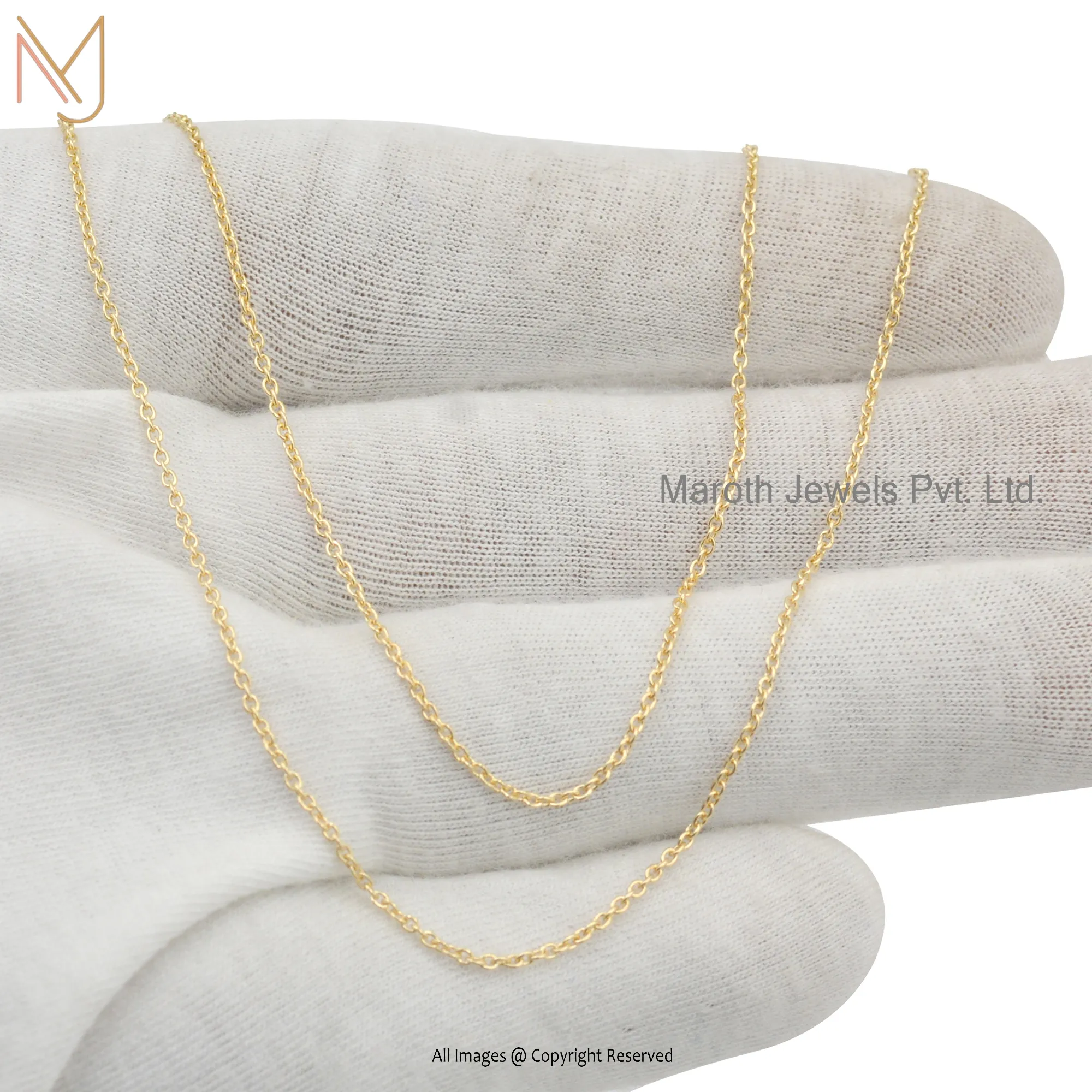 925 Natural Silver Yellow Gold Chain Necklace Custom Jewelry