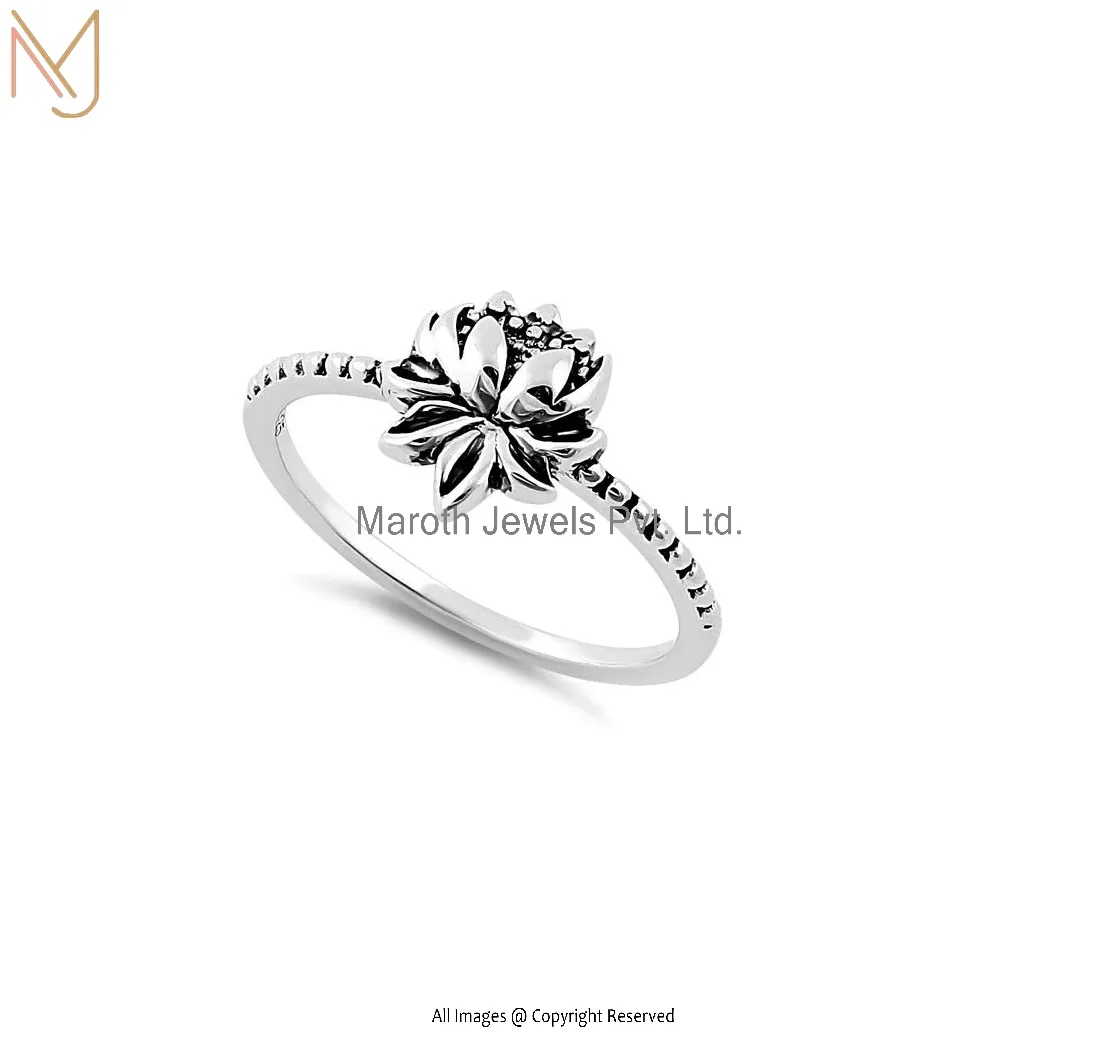 925 Sterling Silver Lotus Flower Ring Manufacturer