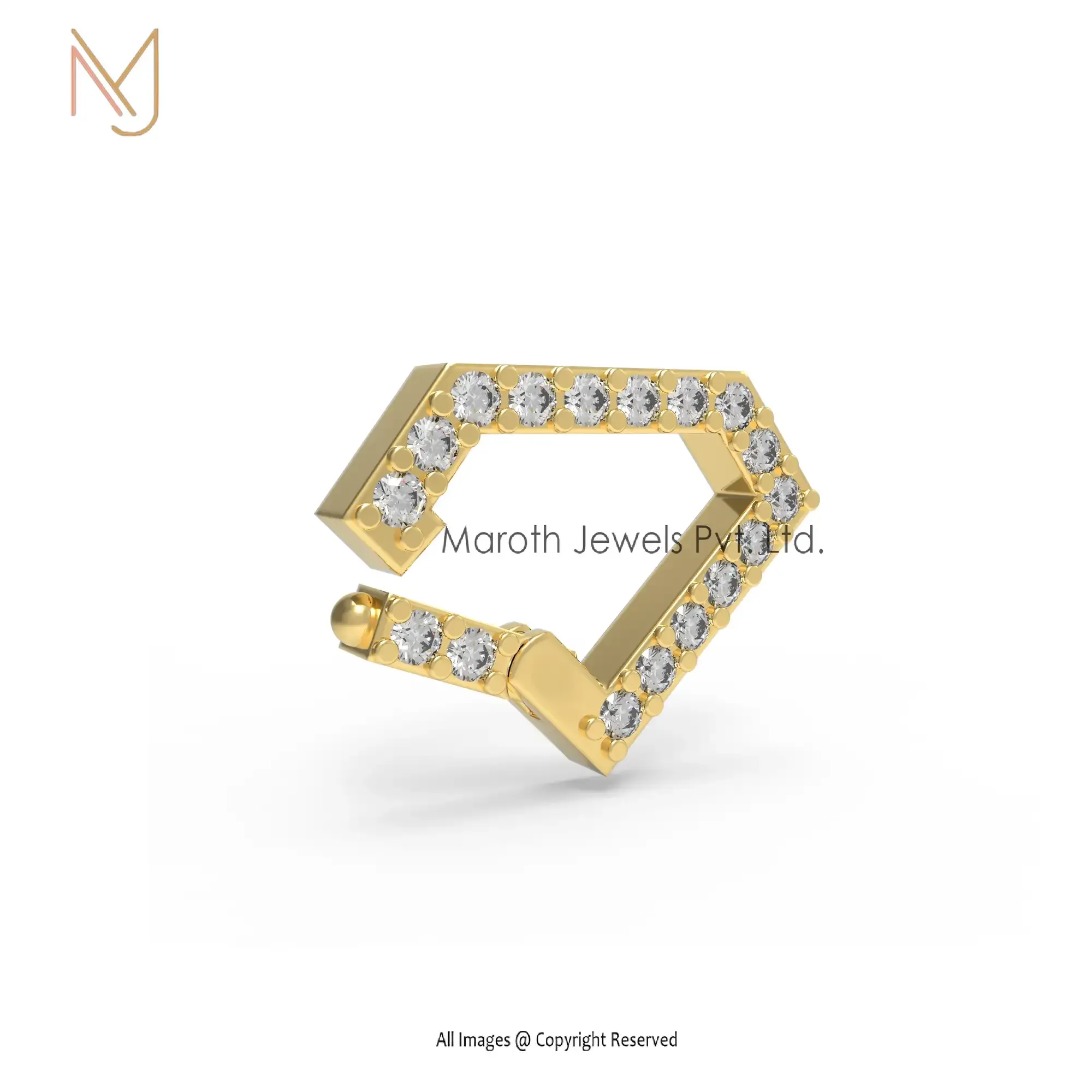 Wholesale 925 Silver Yellow Gold Plated Pave Diamond Enhancer Jewelry