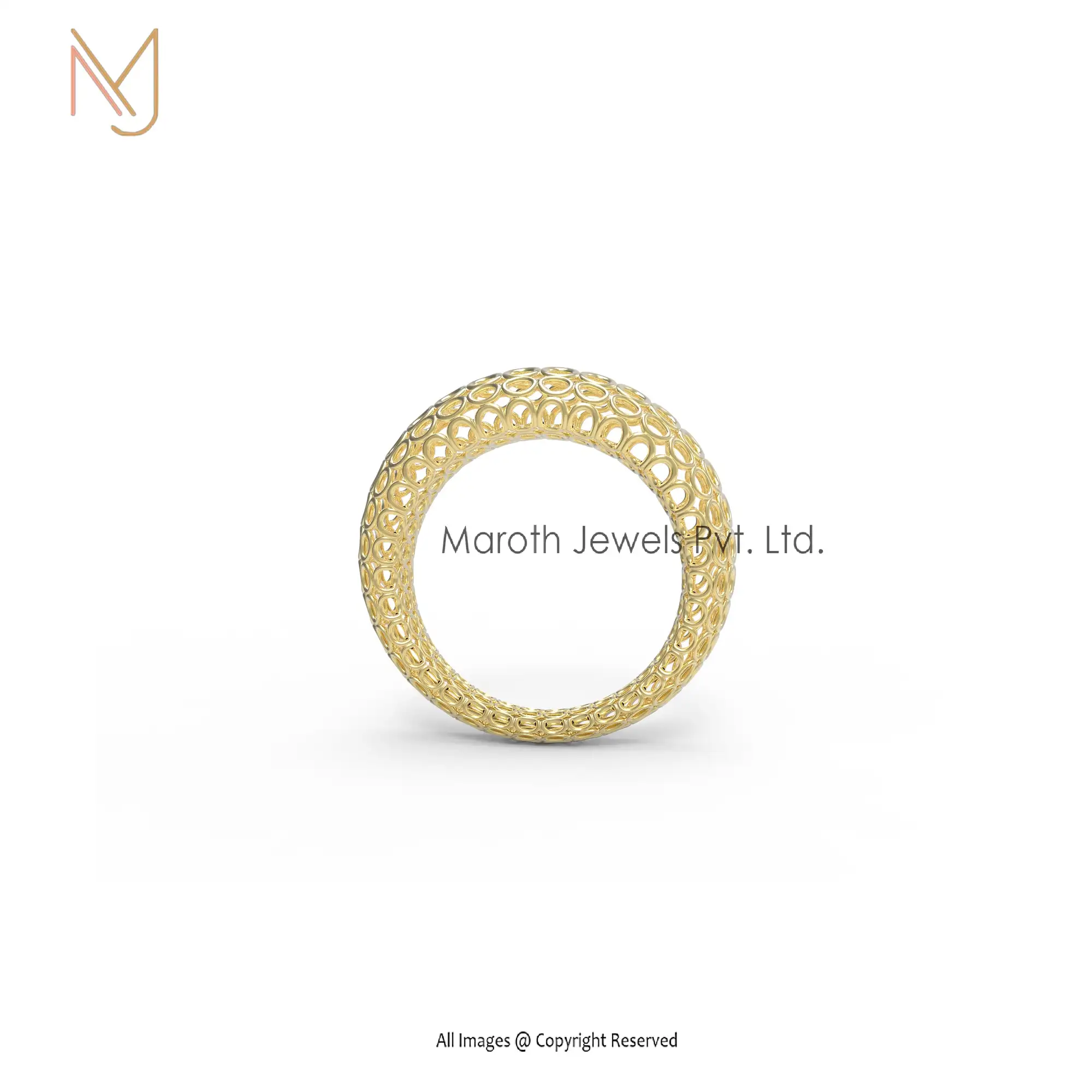 14K Yellow Gold Band Ring Jewelry Manufacturer