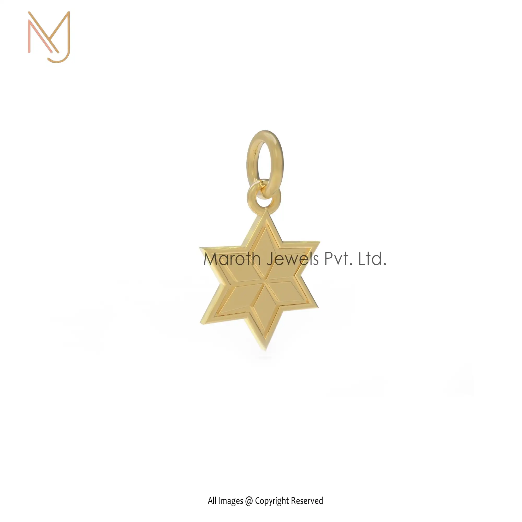 925 Silver Yellow Gold Star Pendant Designs Jewelry Supplier