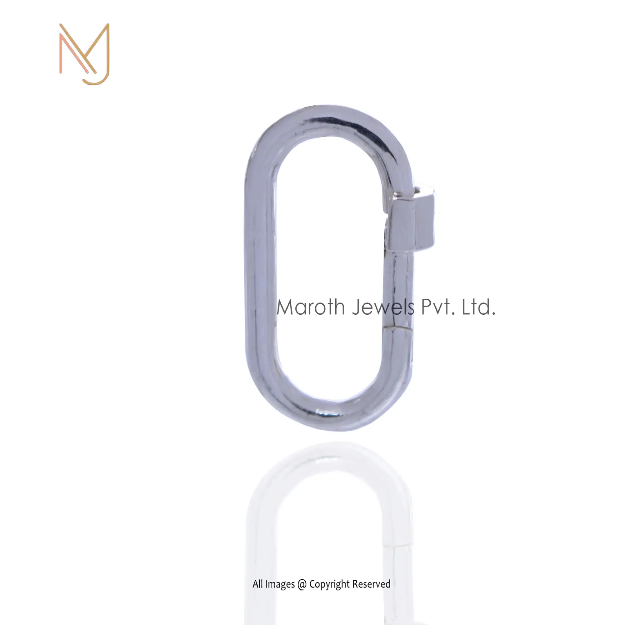 Wholesale 925 Silver Rose Gold Plated Clicker Carabiner Lock Jewelry