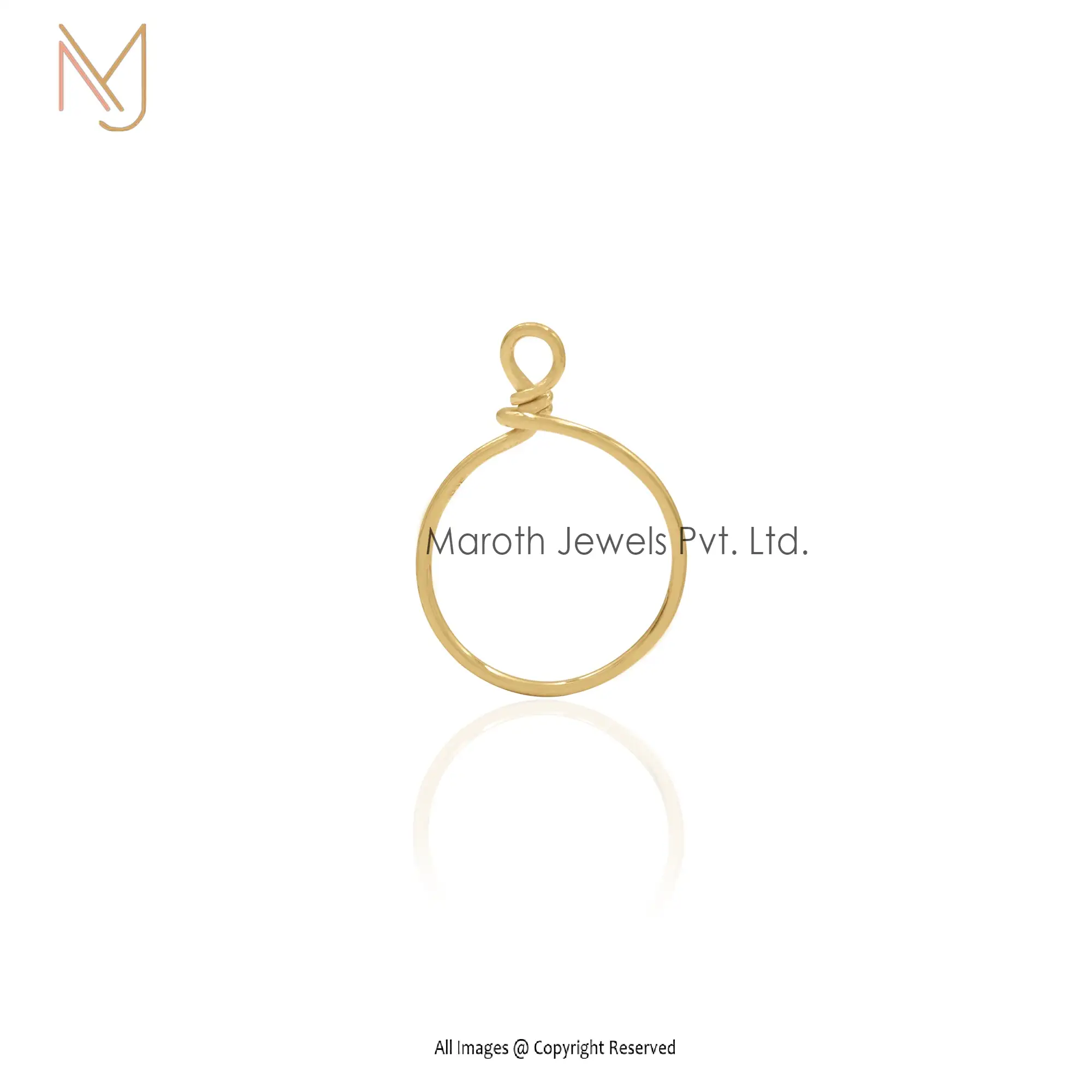 Wholesale 14K Yellow Gold Round Charm Pendant Jewelry