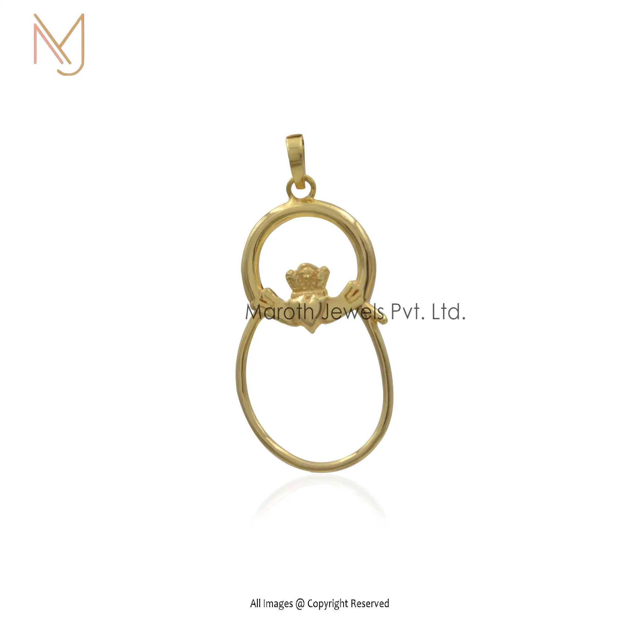 925 Silver Yellow Gold Plated Remdrandt Charm Holder Manufacturer