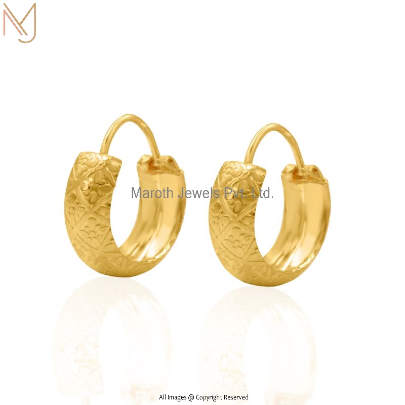 14K Yellow Gold Hoop Earrings Jewelry Manufacturer