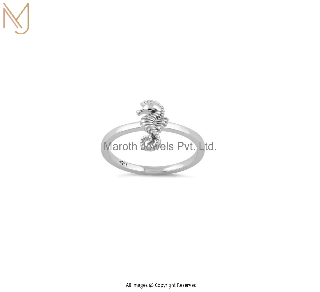 925 Sterling Silver Seahorse customer Ring Manufacturer