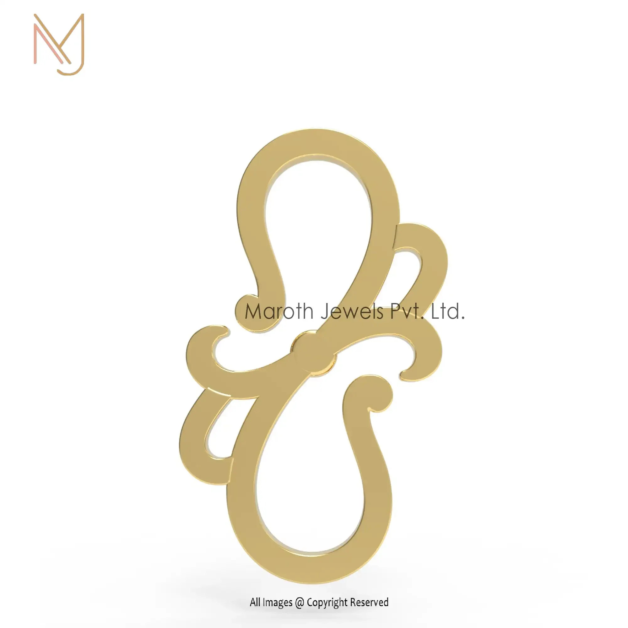 925 Silver Yellow Gold Plated S Hook Lock Jewelry Manufacturer