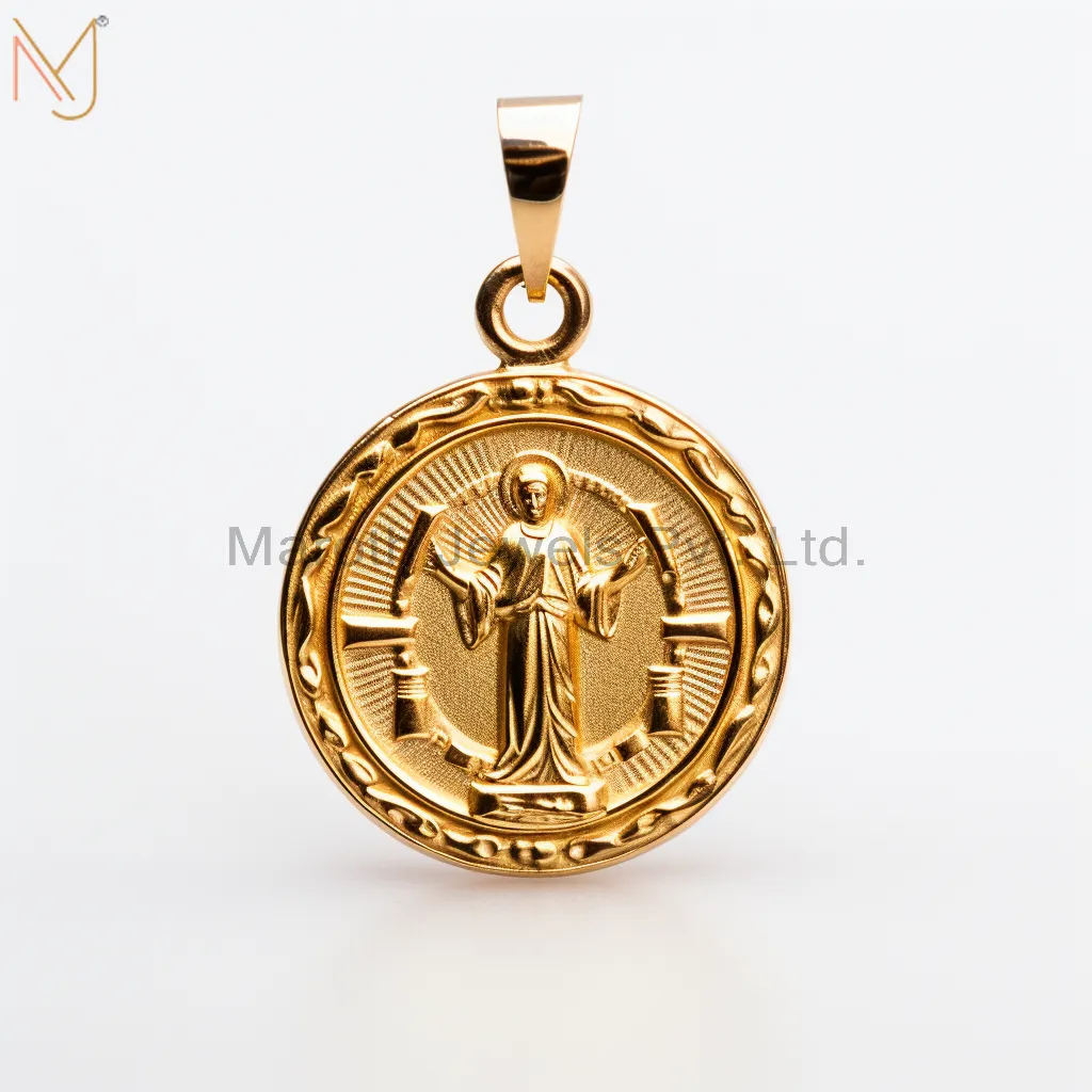 925 Sterling Silver Yellow Gold Plated Christian Spiritual Charm Pendant Jewelry Supplier