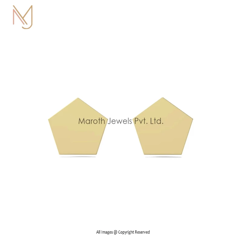 925 Silver Yellow Gold Plated Stud Earring Jewelry Manufacturer