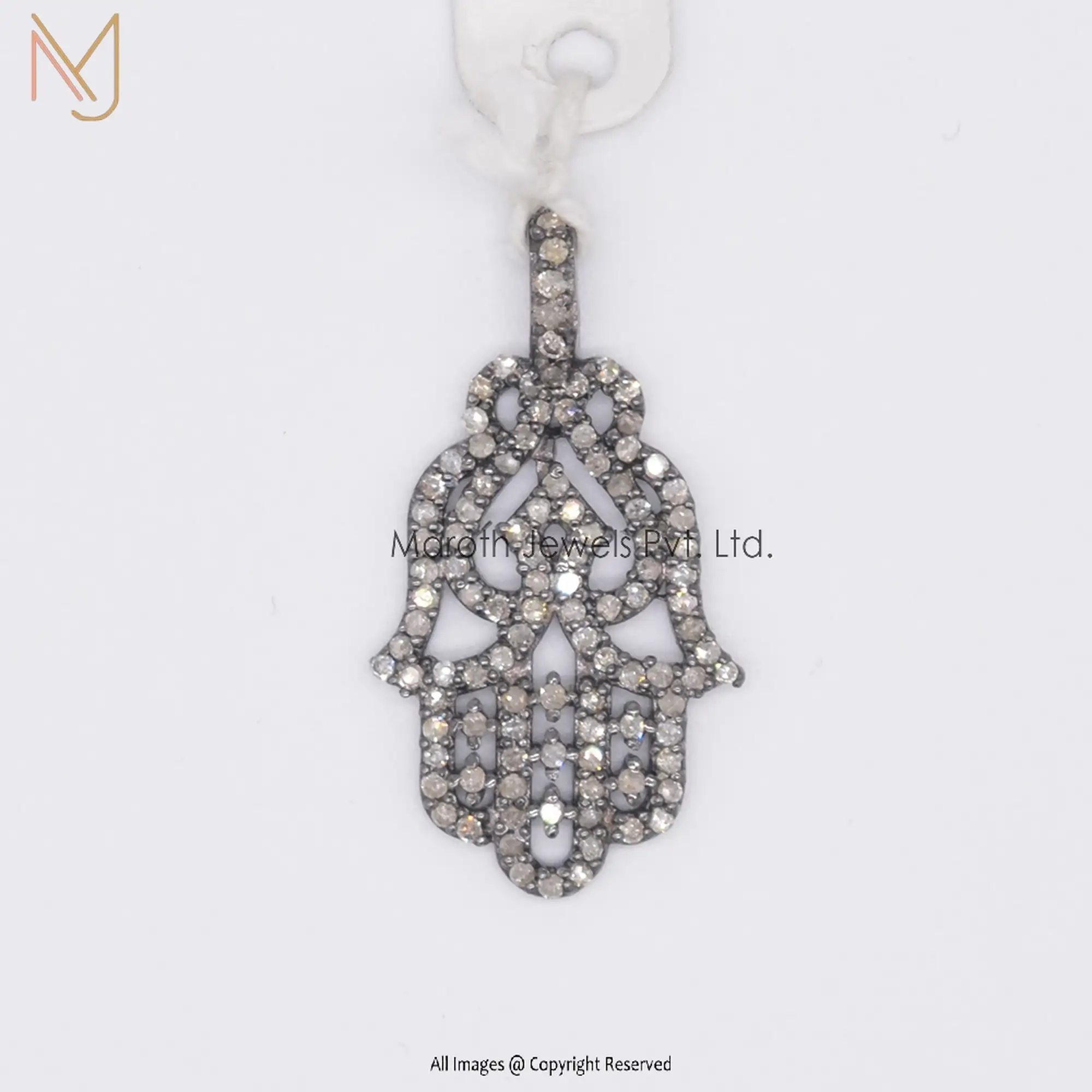 925 Silver Rhodium Cubic Zircon Hamsa Pendant Jewelry Manufacturer