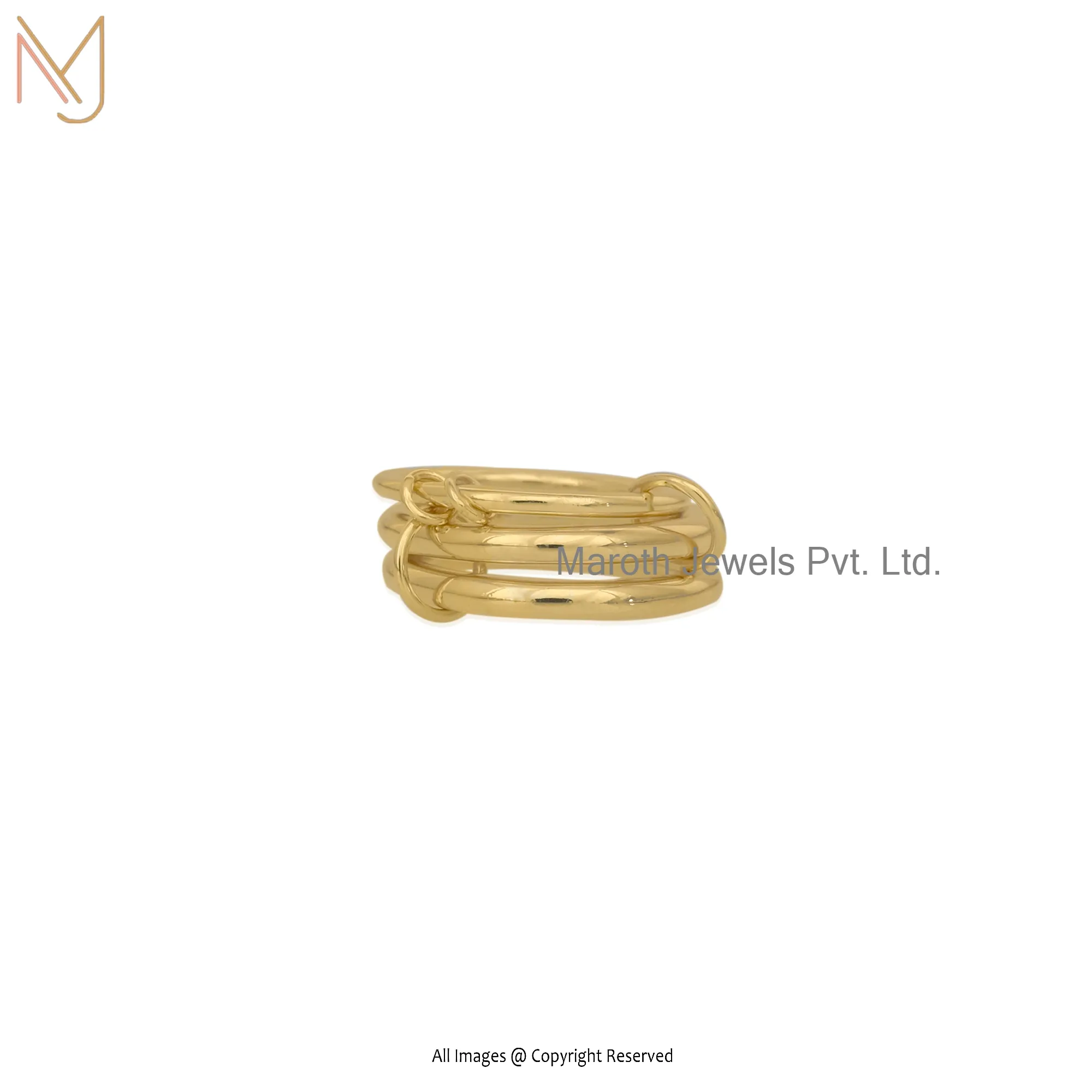 14K Yellow Gold Connector Band Ring Manufacturer