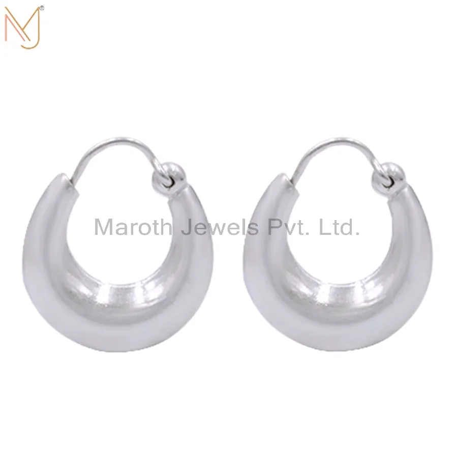 14k Yellow Gold Hoop Earrings Jewelry Manufacturer India