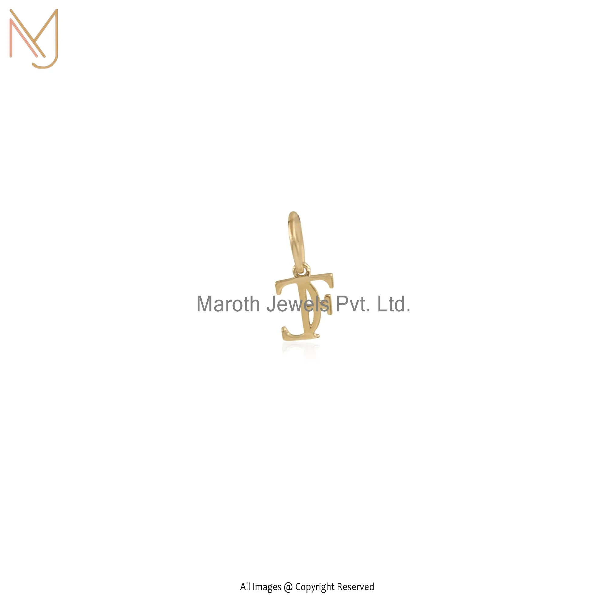 14K Yellow Gold Tag Charms Pendant Manufacturer