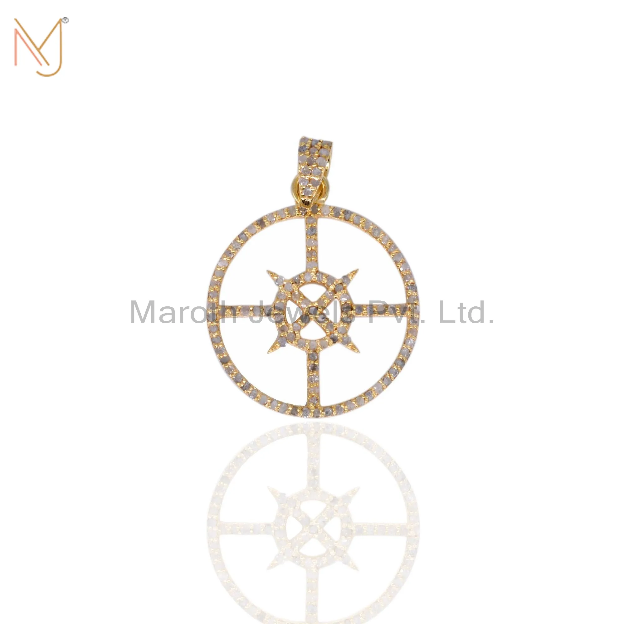 Wholesale 925 Silver Yellow Gold Plated Pave Diamond Pendant Jewelry