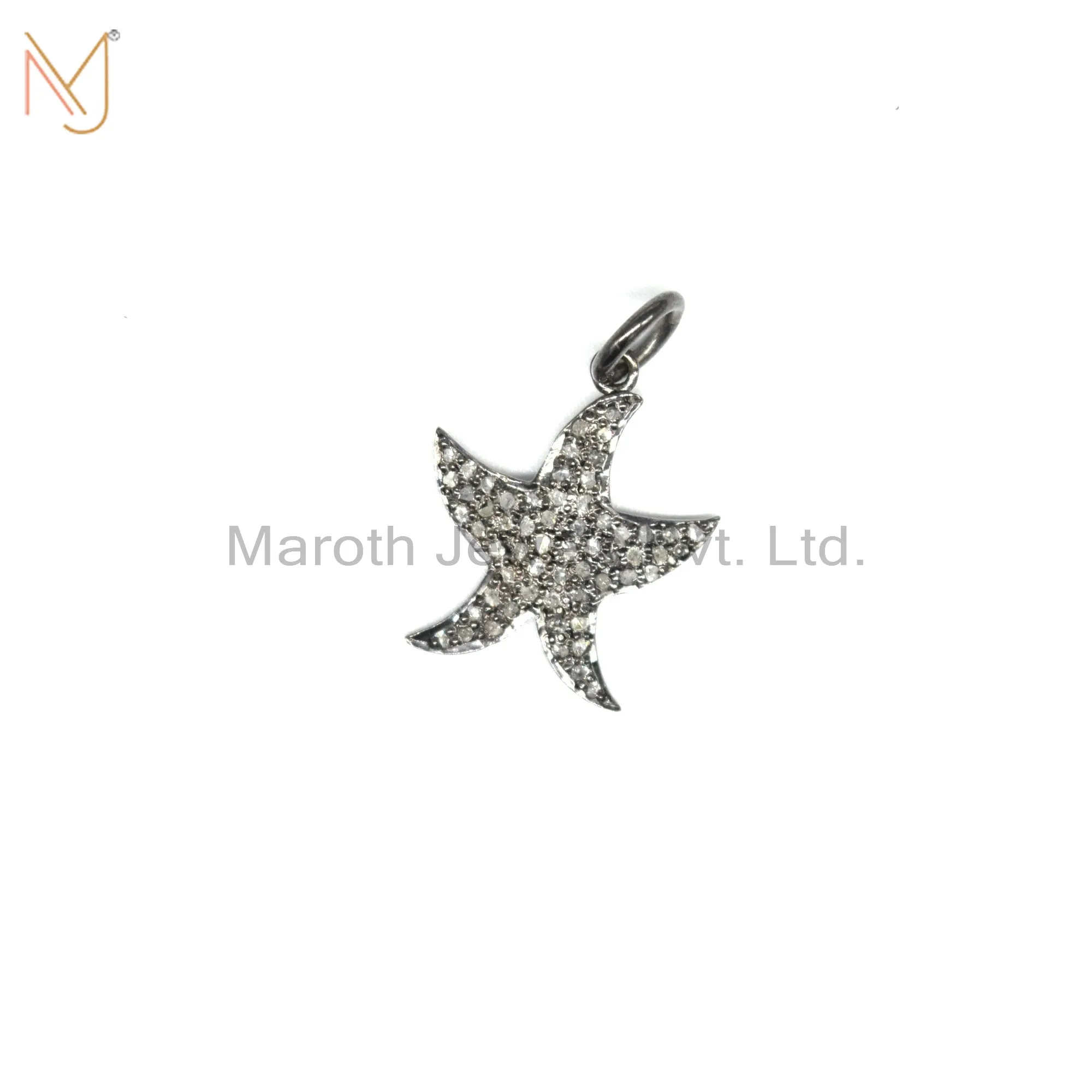 Wholesale 925 Silver Black Rhodium Plated Pave Diamond Animal Pendant Jewelry