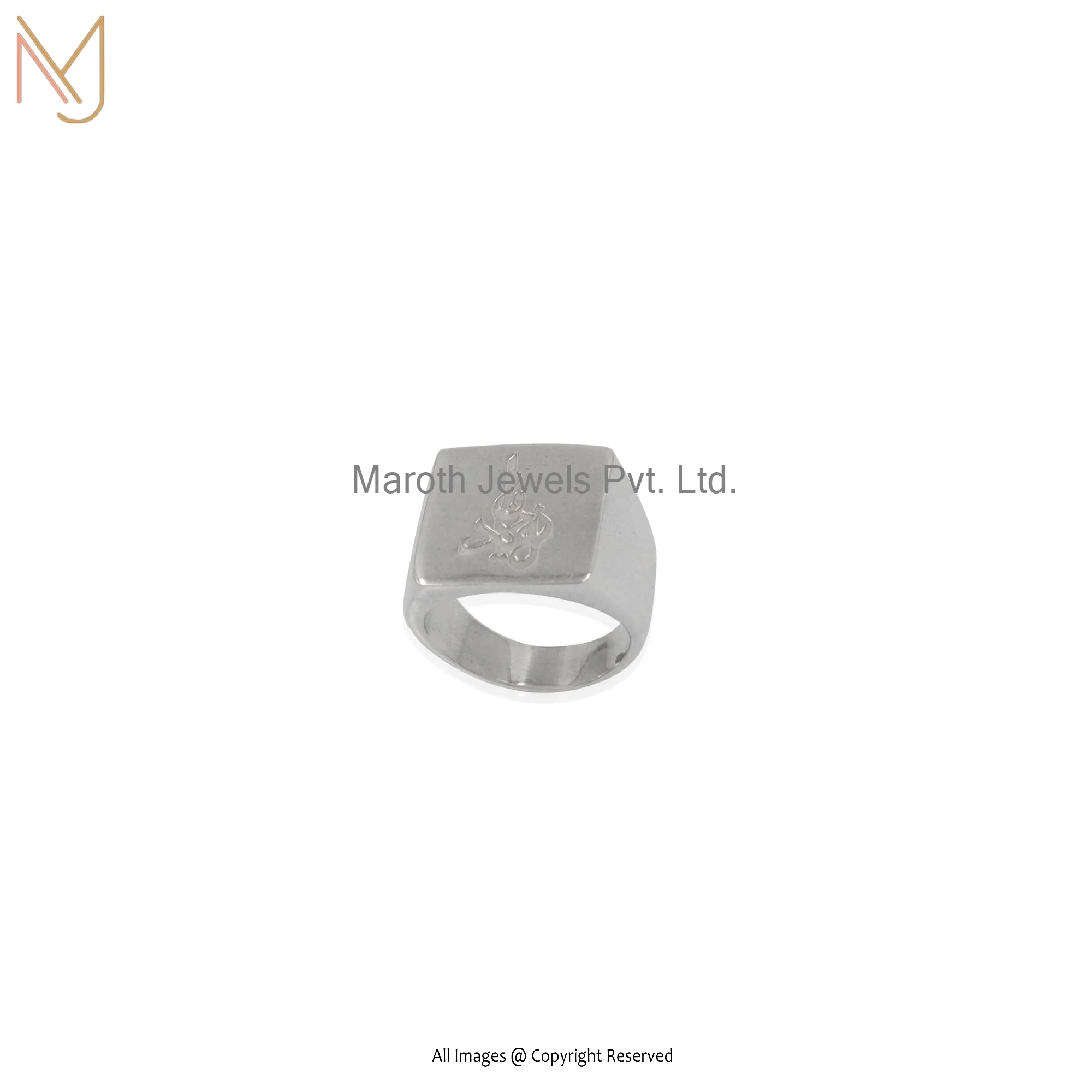 92.5 Sterling Natural Silver Square Logo Ring Manufacturer