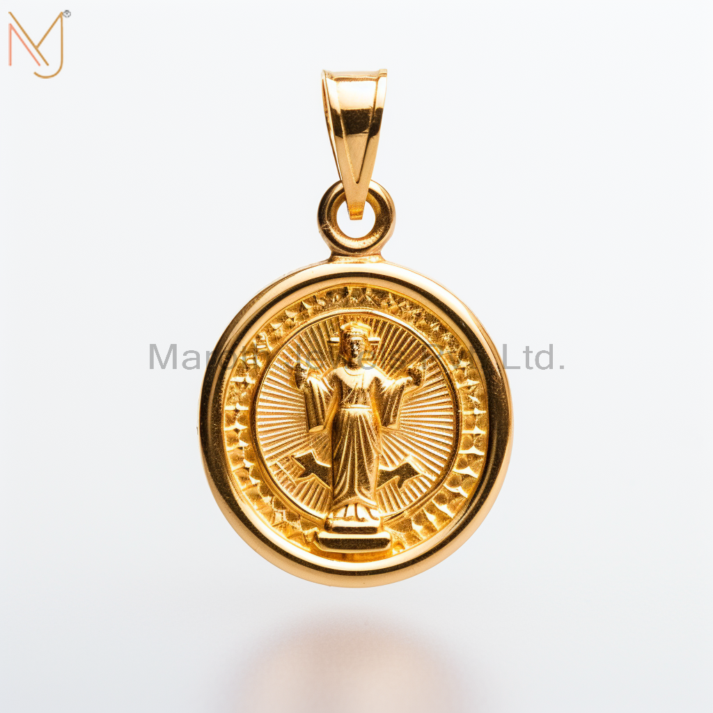 925 Sterling Silver Yellow Gold Plated Christian Spiritual Charm Pendant Custom Jewelry