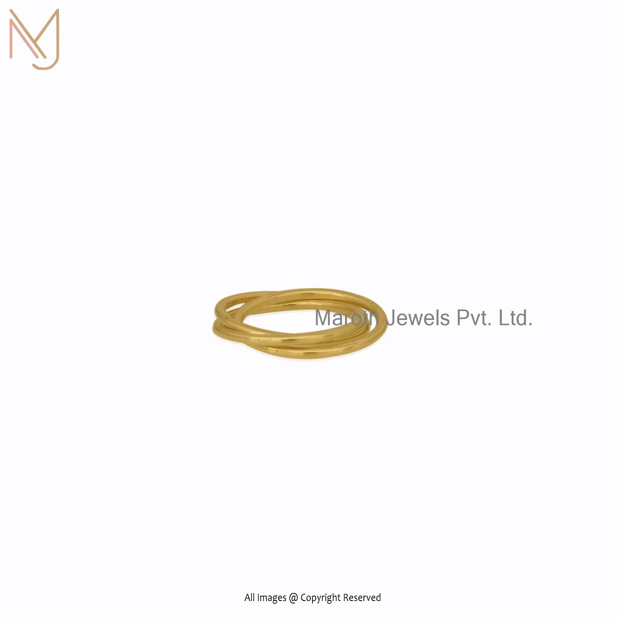 Private Label 925 Silver Yellow Gold Rolling Ring