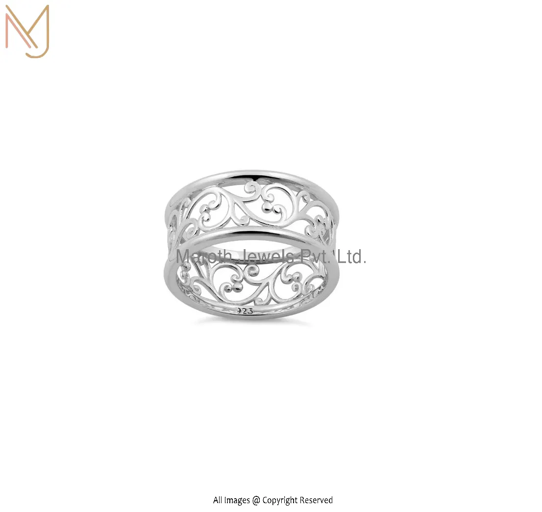 925 Sterling Silver Vines Band Ring Maufacturer