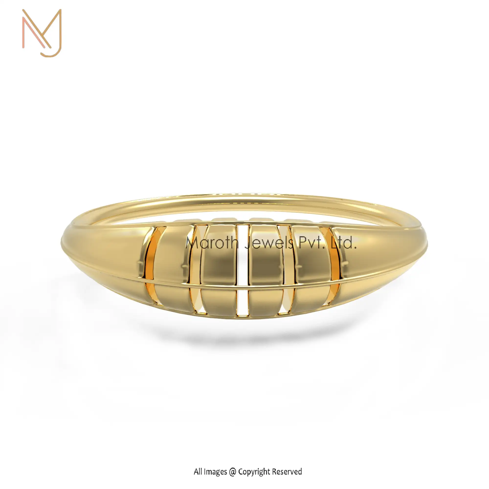 925 Silver Plain Yellow Gold Plated Band Ring Jewelry Manufacturer