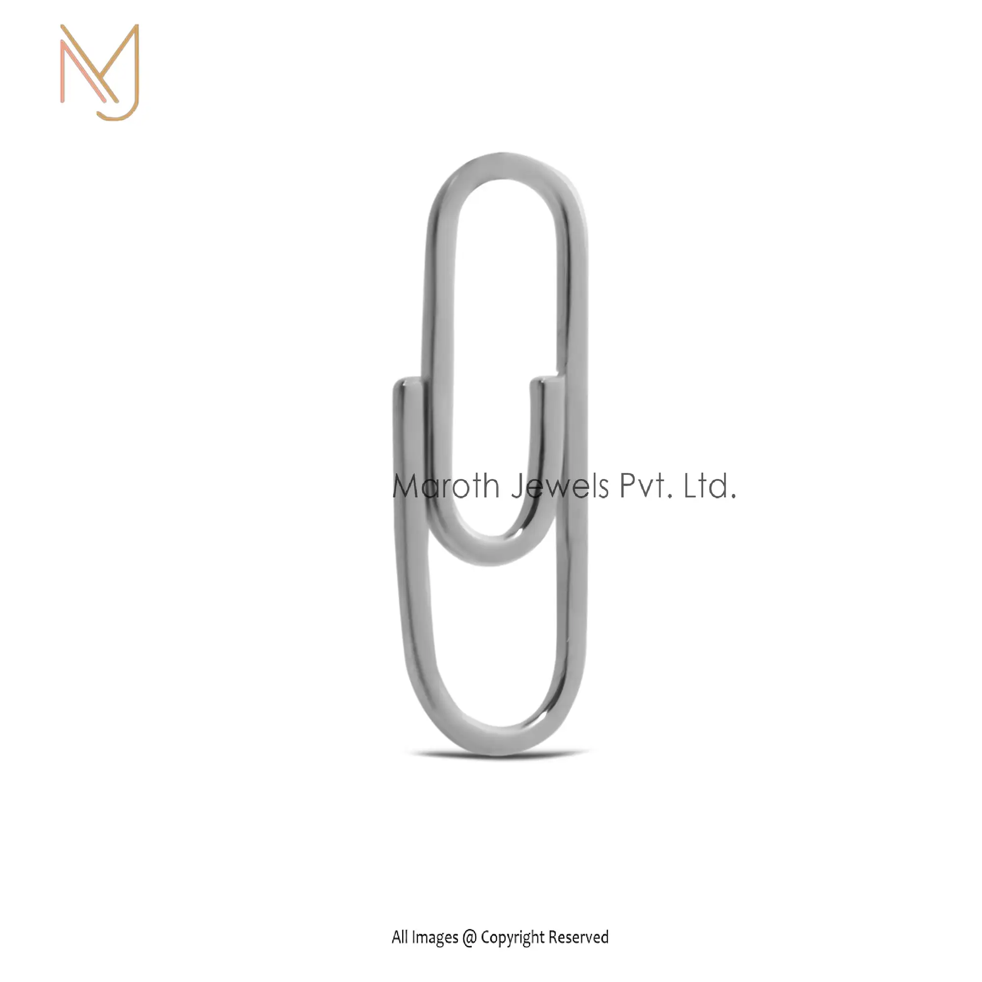 925 Silver Yellow Gold Paperclip Charm Holder Custom Jewelry