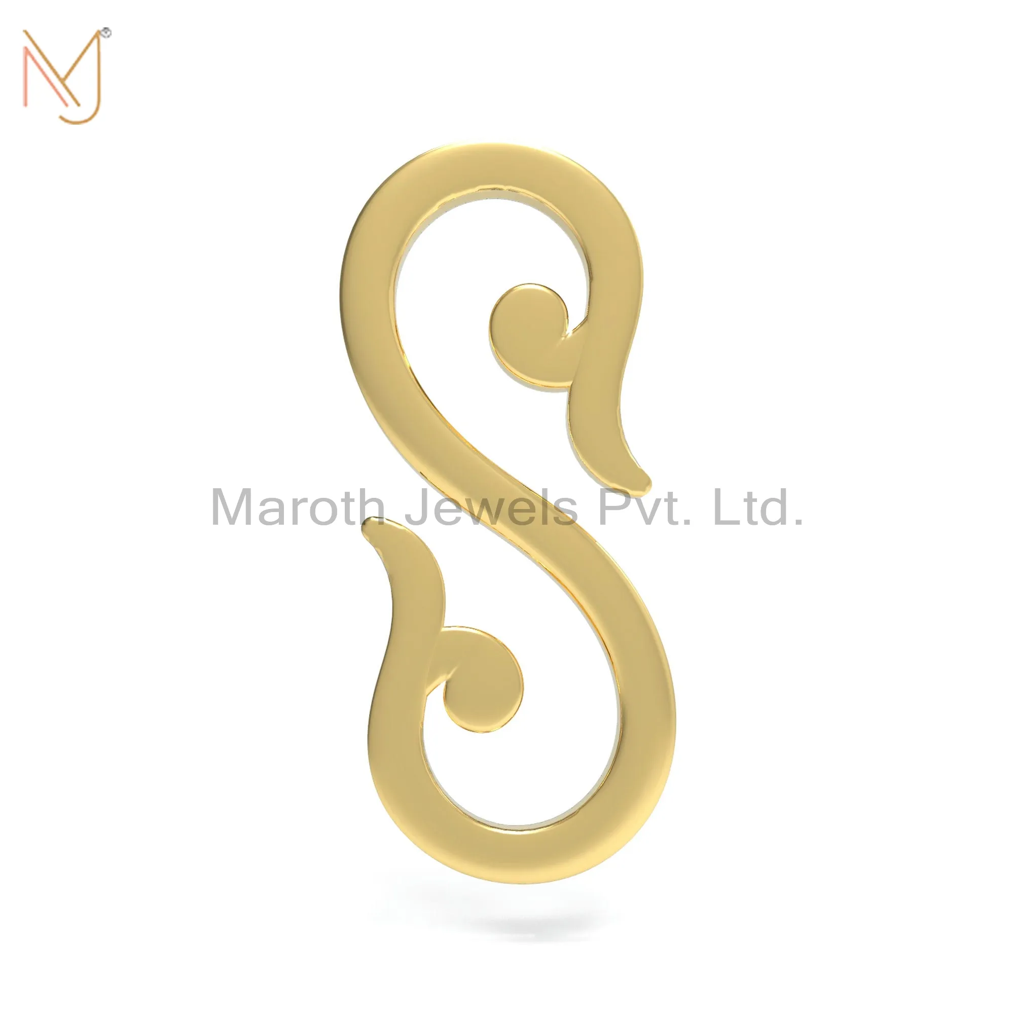 925 Silver Yellow Gold Plated S Lock Findings Jewelry Manufacturer