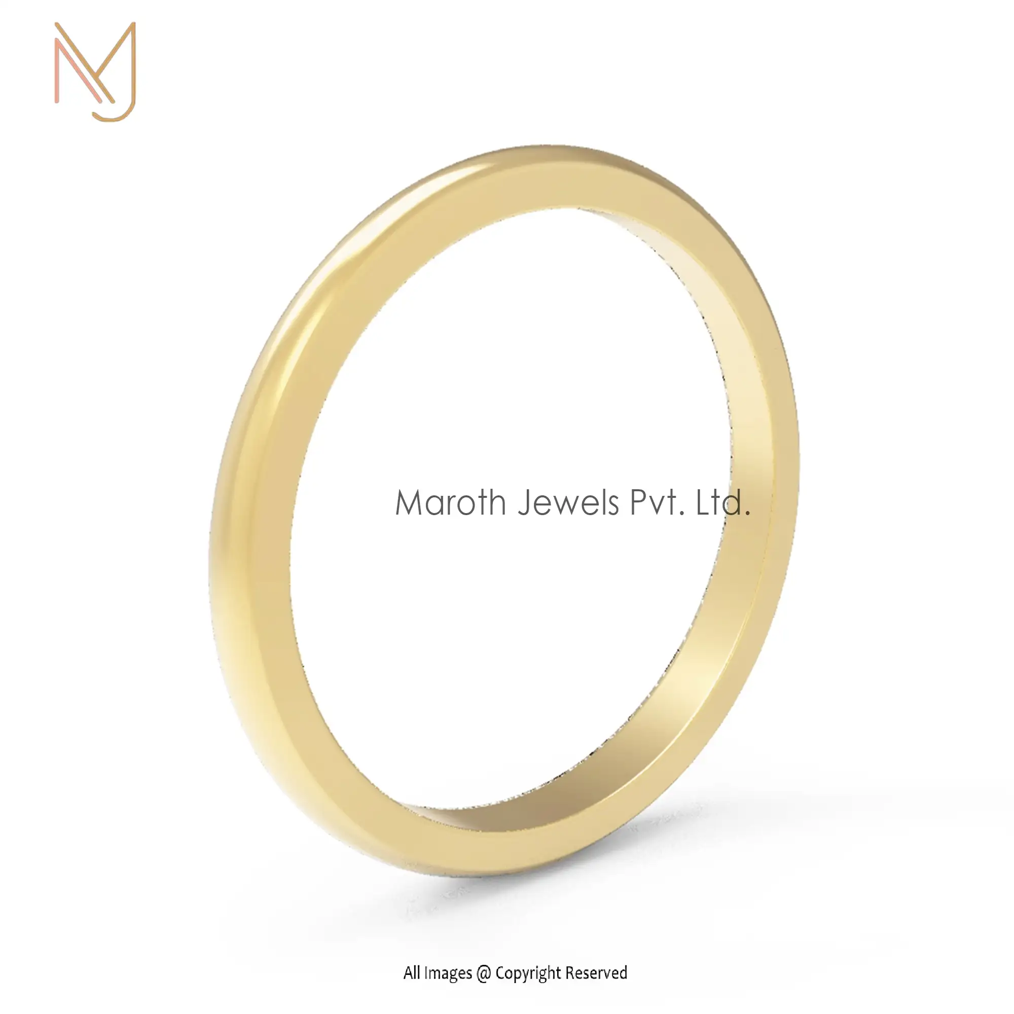 14K Yellow Gold Vermeil Band Rings Handmade Jewelry Manufacturer