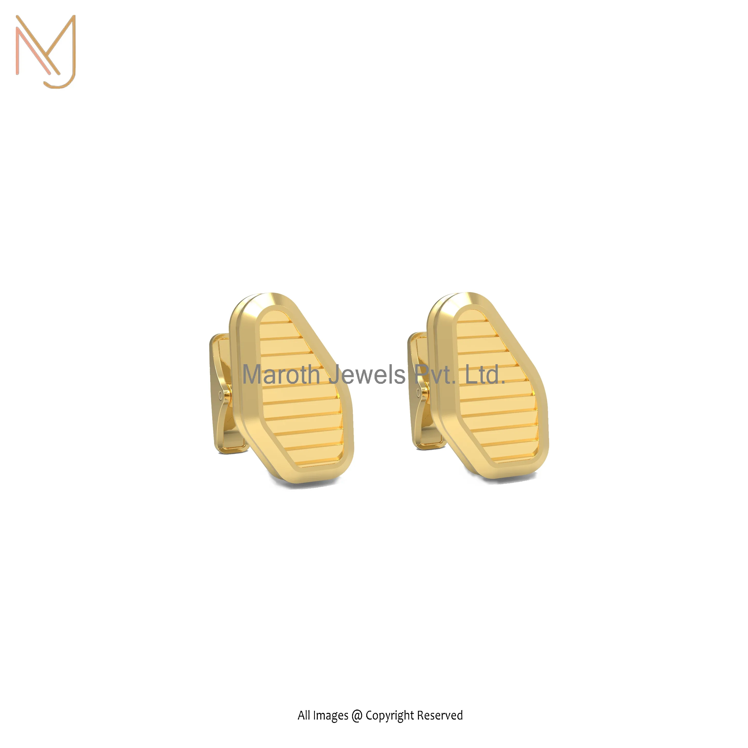 925 Silver Yellow Gold Palted Cufflink Jewelry Manufacturer