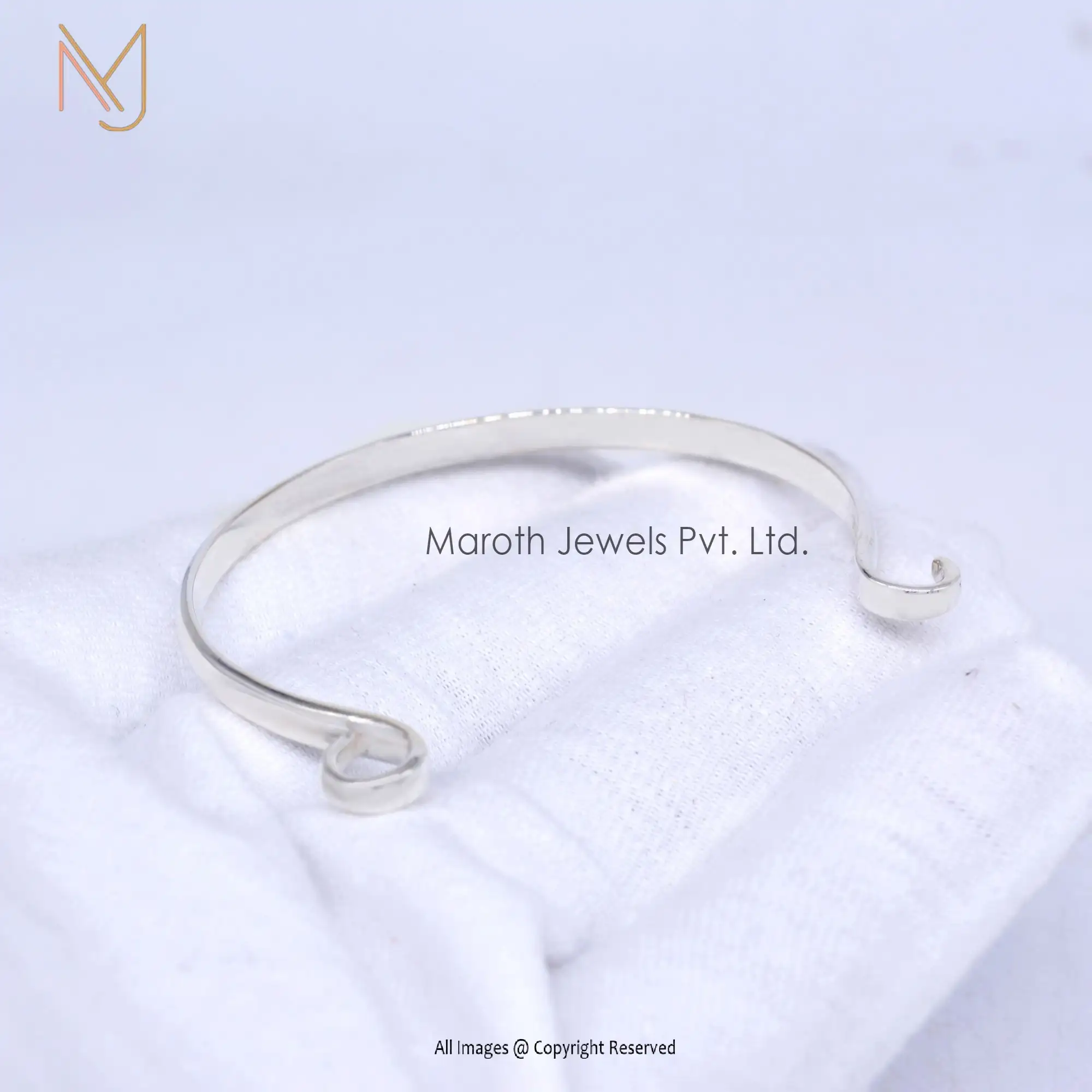 925 Sterling Natural Silver Cuff Bangle Designs Jewelry Manufacturer