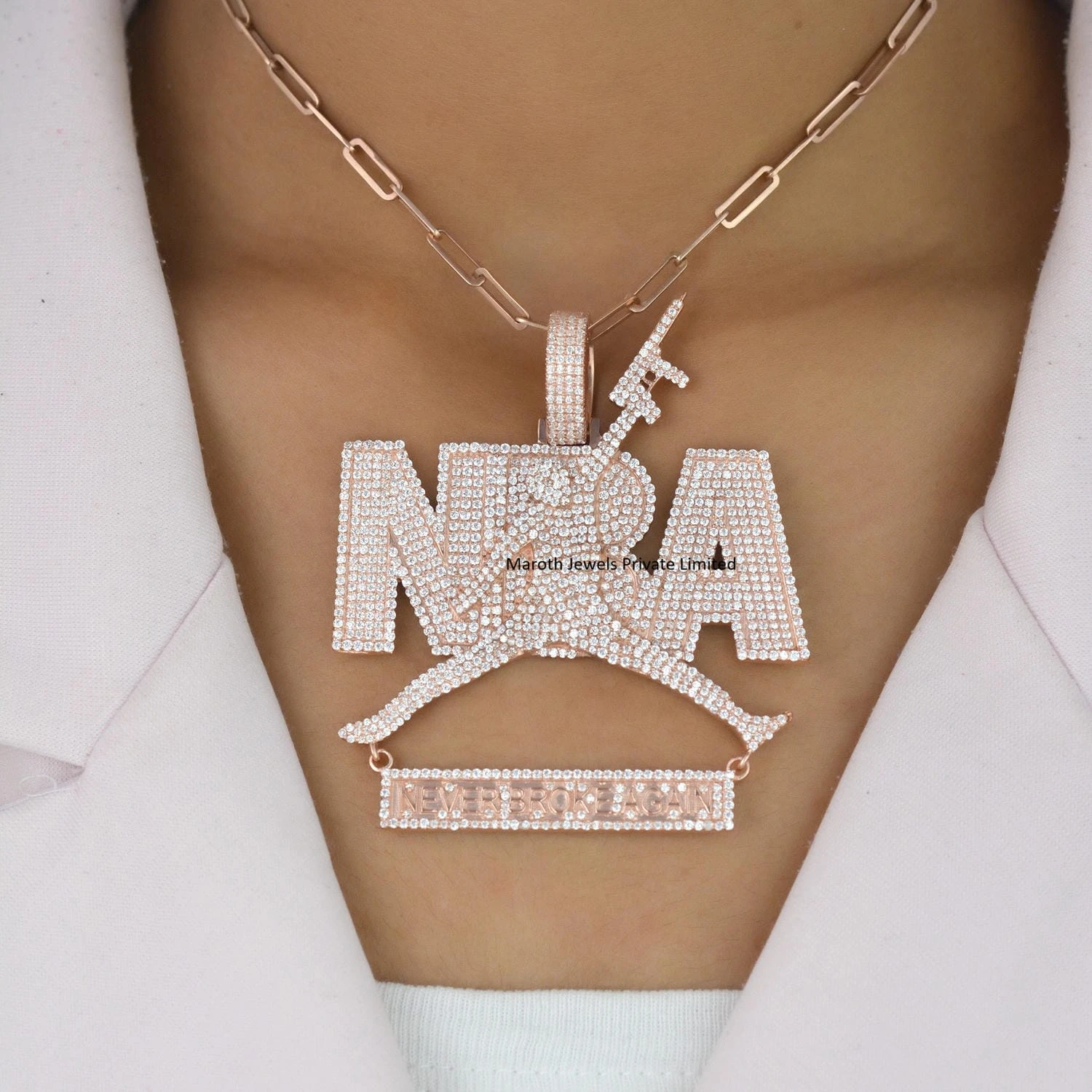 925 Silver Natural Silver Plated Moissanite Men's "NBA" Hip Hop Pendant Jewelry Supplier