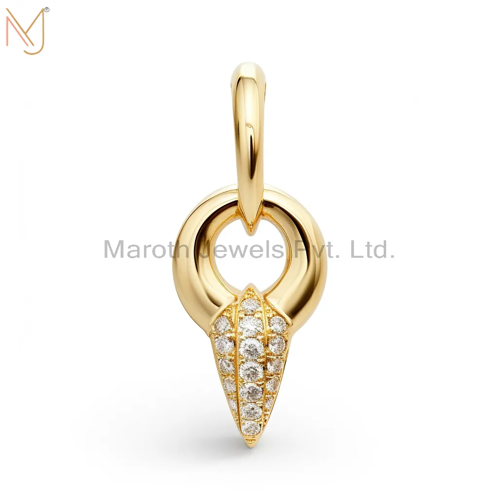 Wholesale 925 Sterling Silver Yellow Gold Plated Moissanite Pendant Jewelry