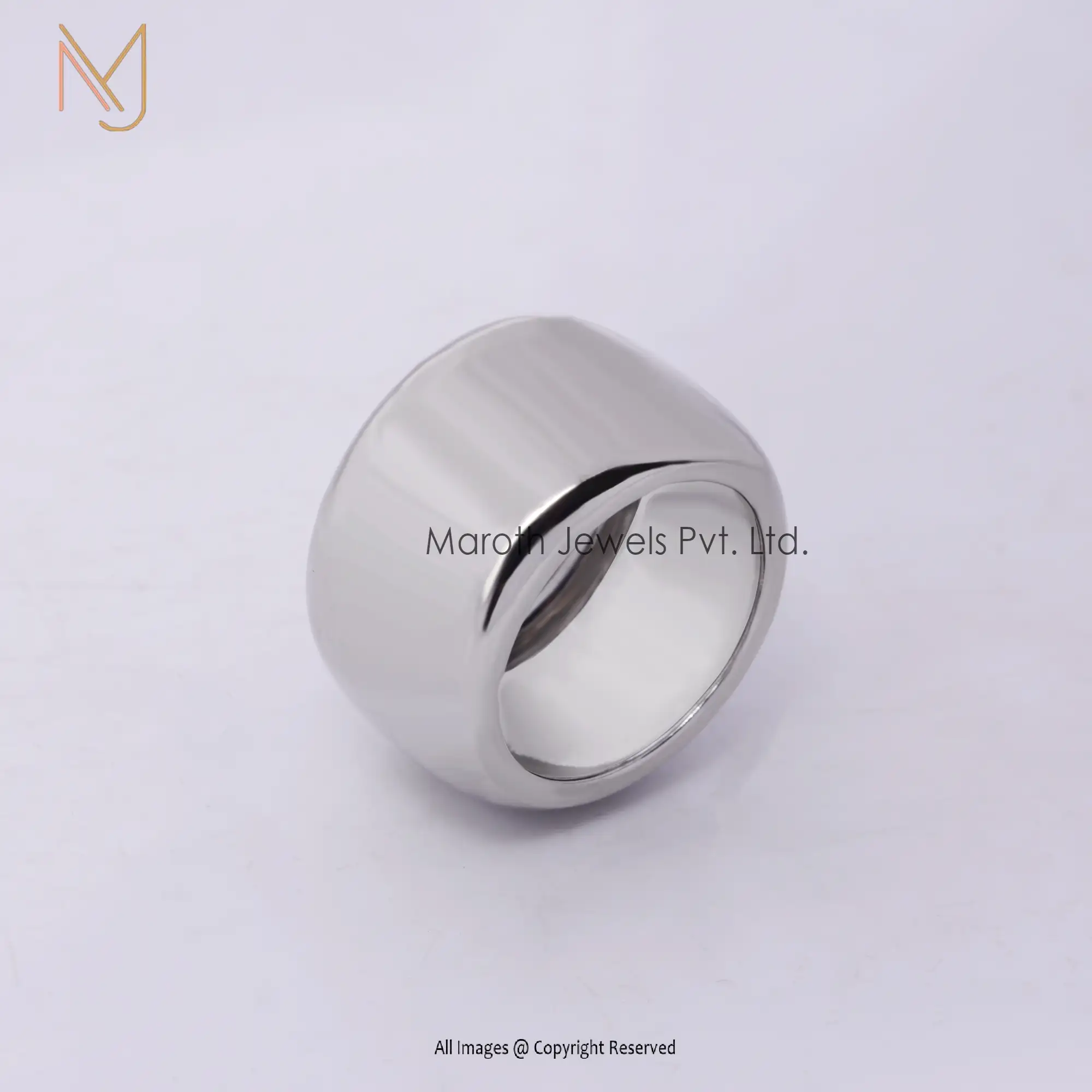 925 Sterling Silver Yellow Gold Plated Band Ring Manufacturer