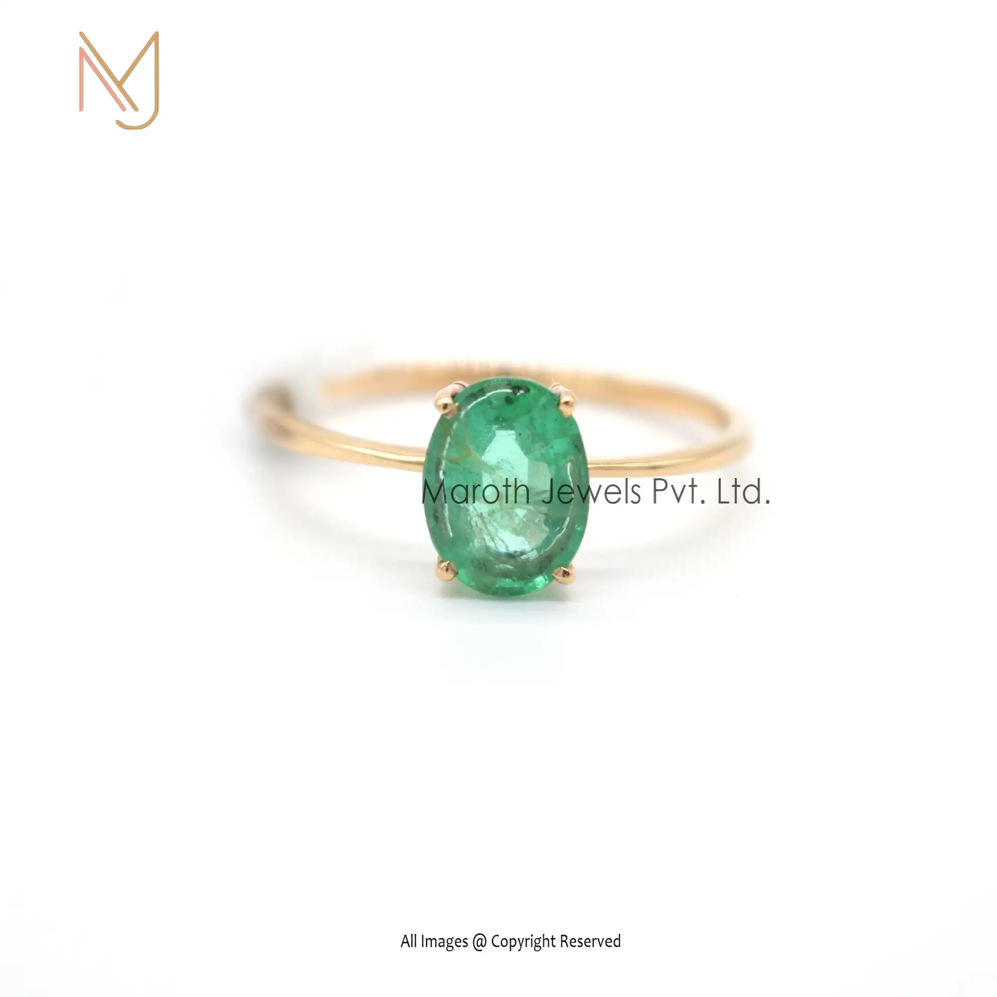 925 Natural Silver Emerald Gemstone Band Ring Jewelry Manufacturer