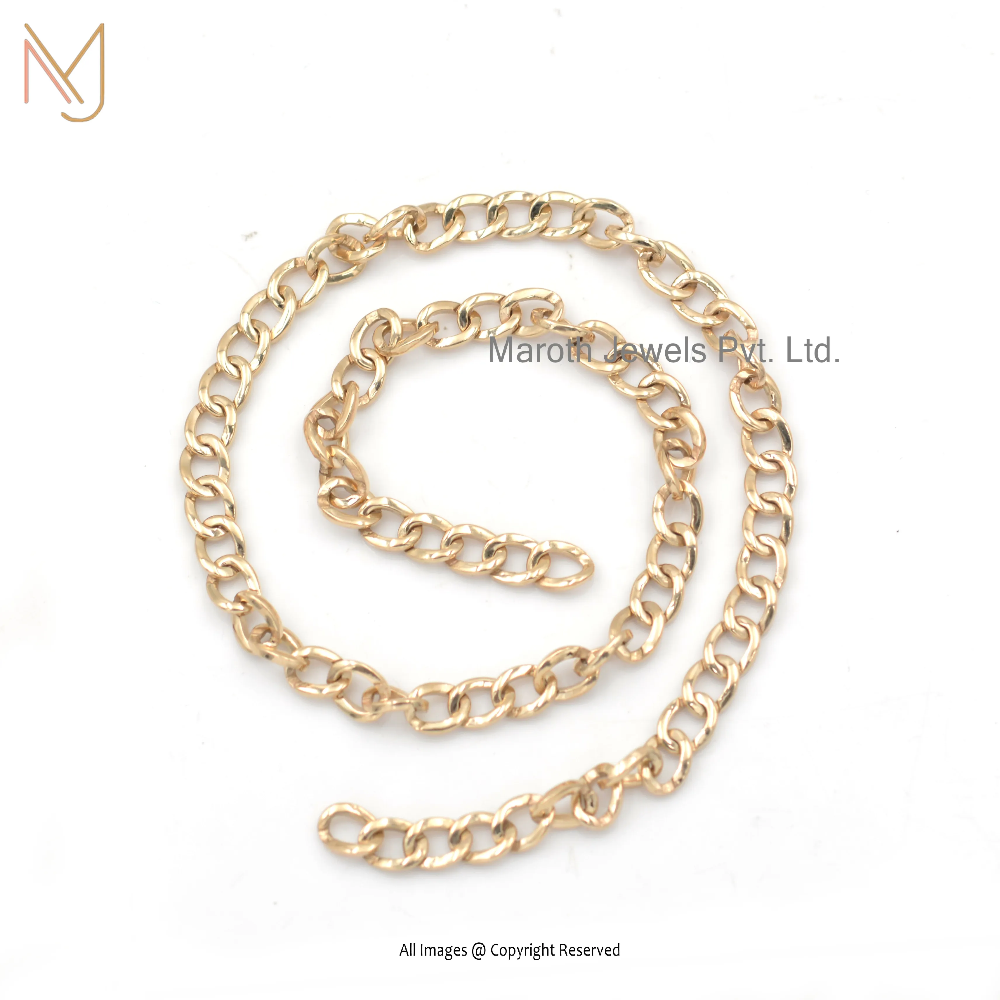 925 Silver Yellow Gold No Clasp High Polish Curb Chain Necklace Custom Jewelry