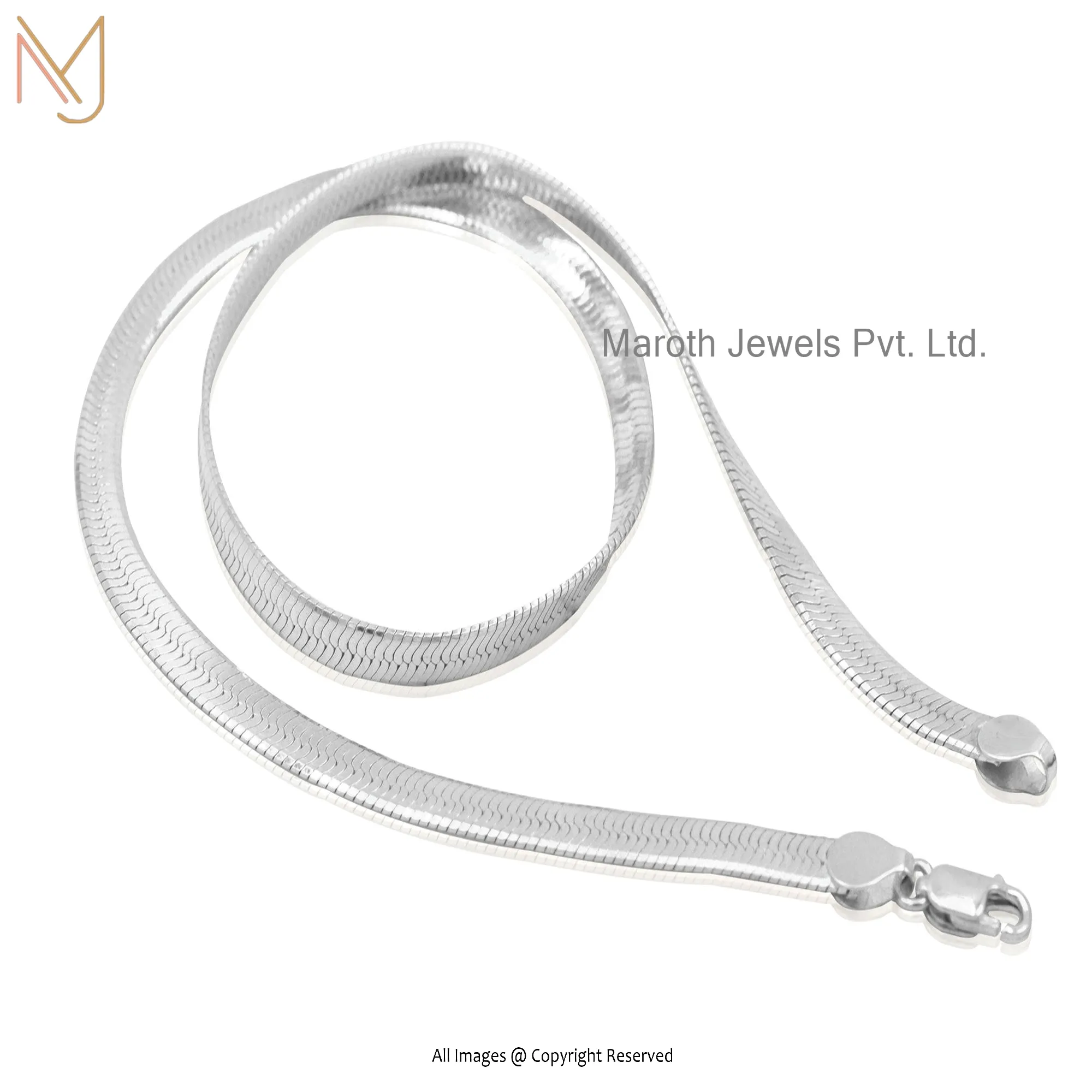 925 Silver White Gold Plated Snake Chain Jewelry Manufacturer