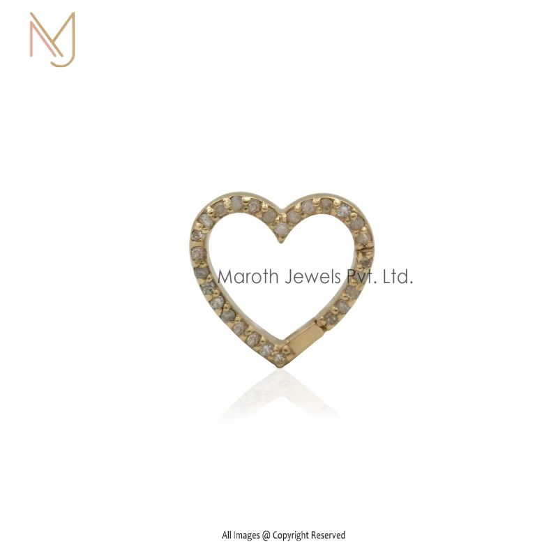 14k Yellow Gold Moissanite Heart Enhancer Charms Holder Manufacturer