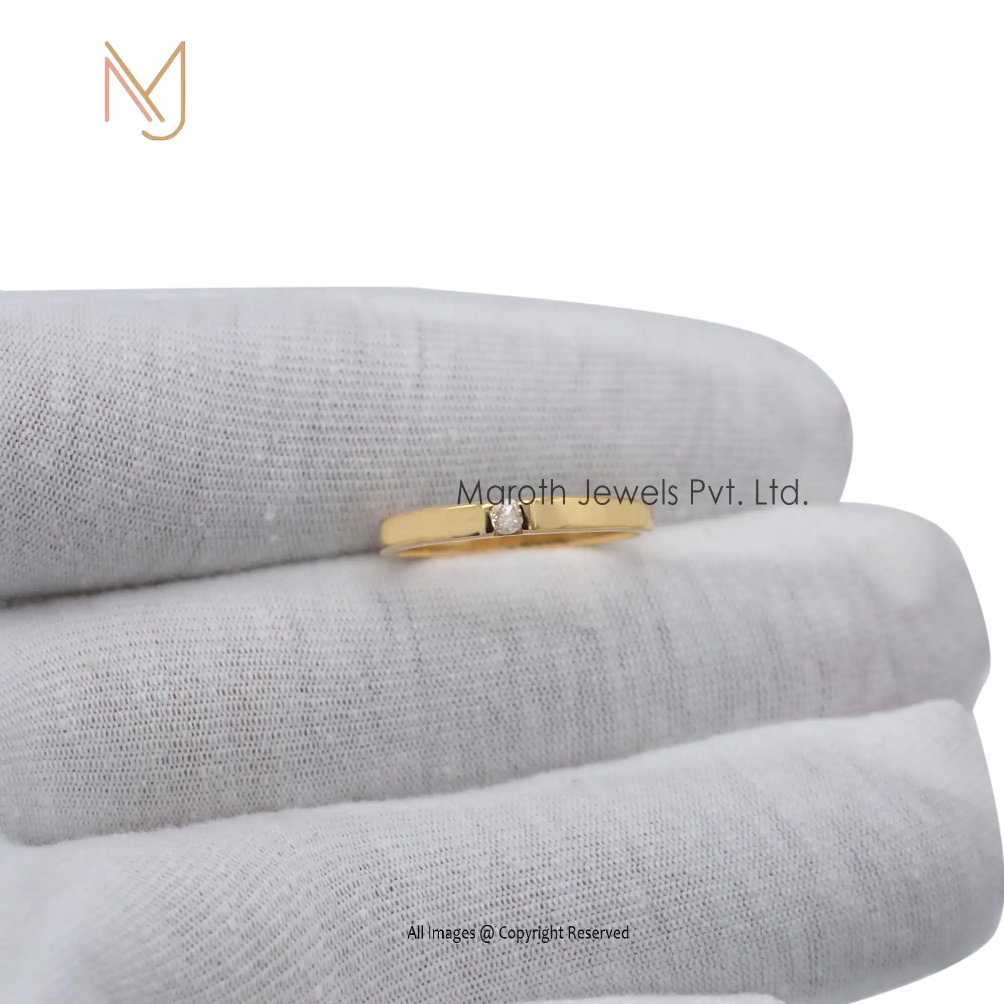 925 Silver Yellow Gold Plated Diamond Ring Jewelry Manufacturer