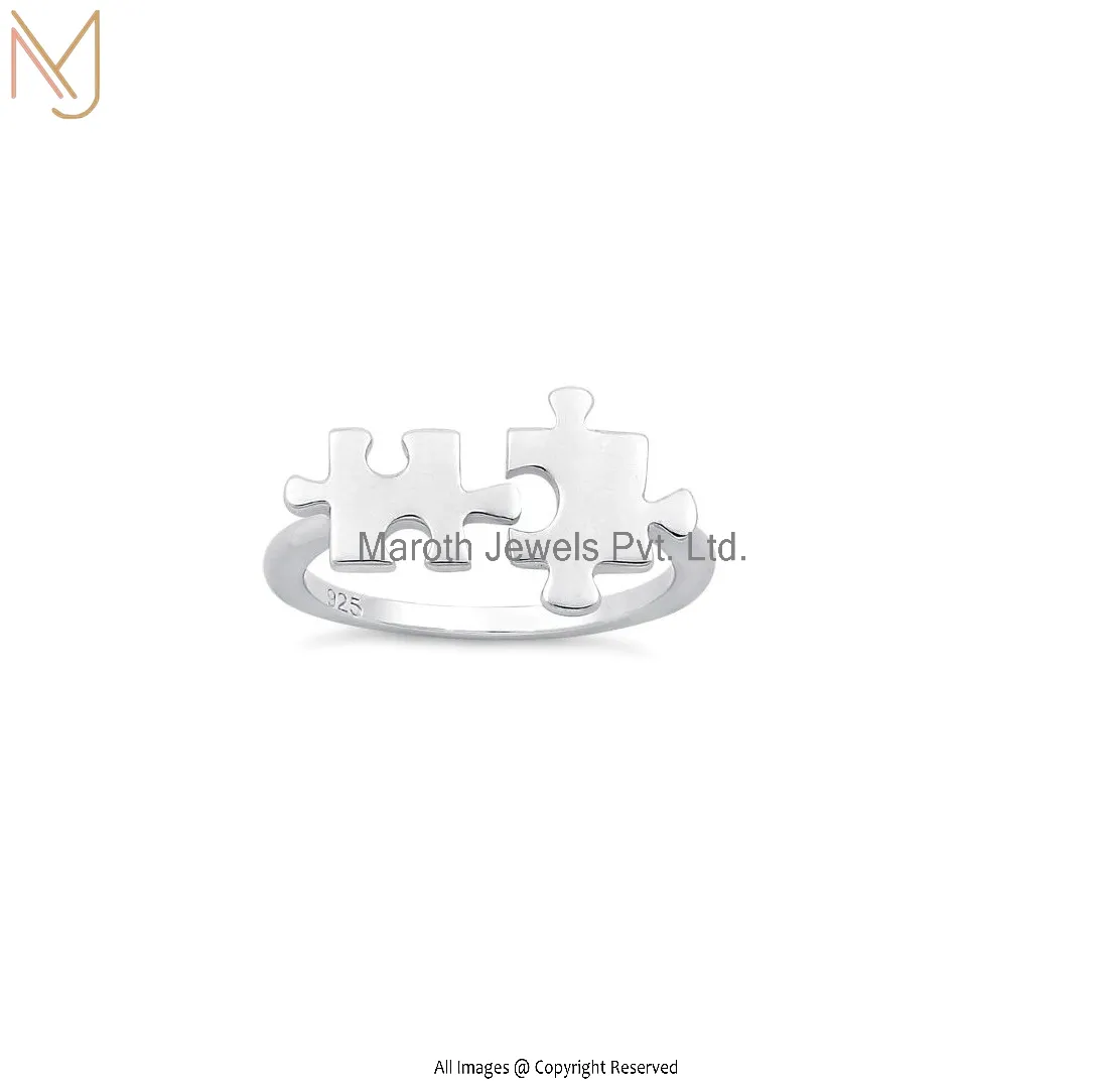 925 Sterling Silver Jigsaw Pieces Ring Manufacturer