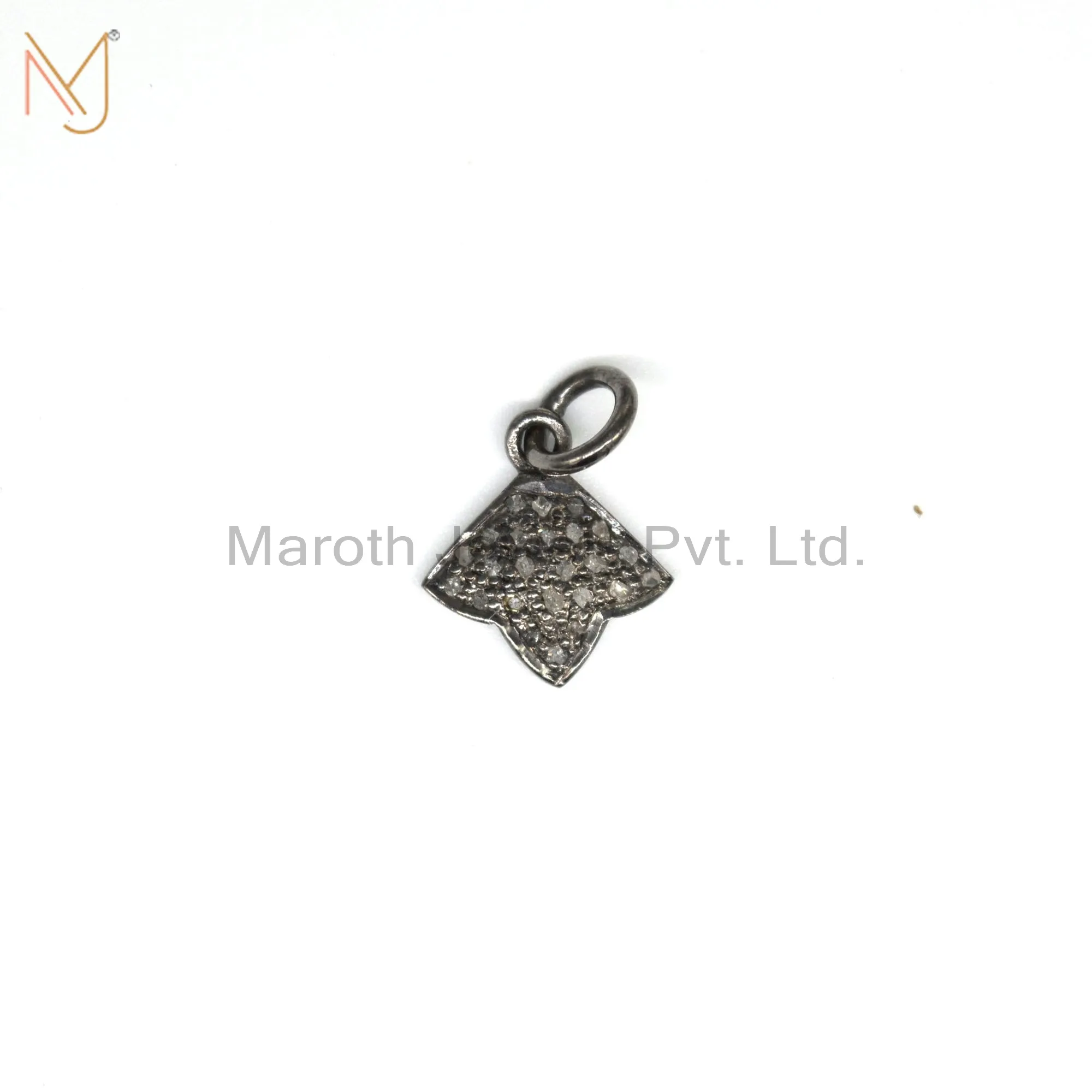 925 Silver Rhodium Plated Pave Diamond Charms Pendant Jewelry Manufacturer