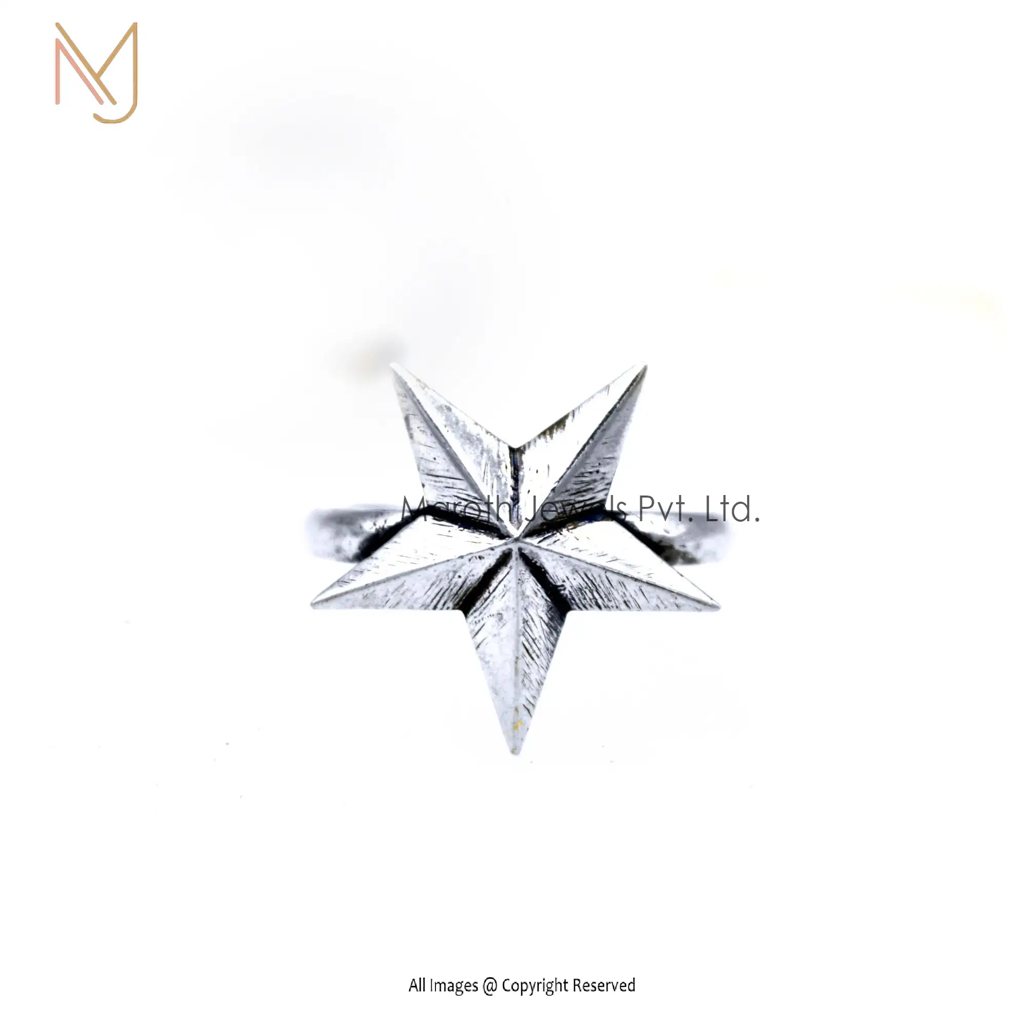 925 Silver Natural Silver Star Designs Ring Jewelry Manufacturer