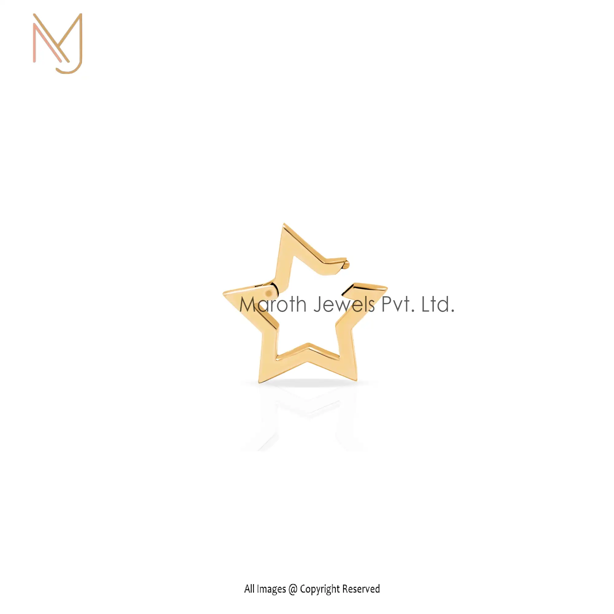 Private Label 14K Yellow Gold Star Enhancer Charm Holder